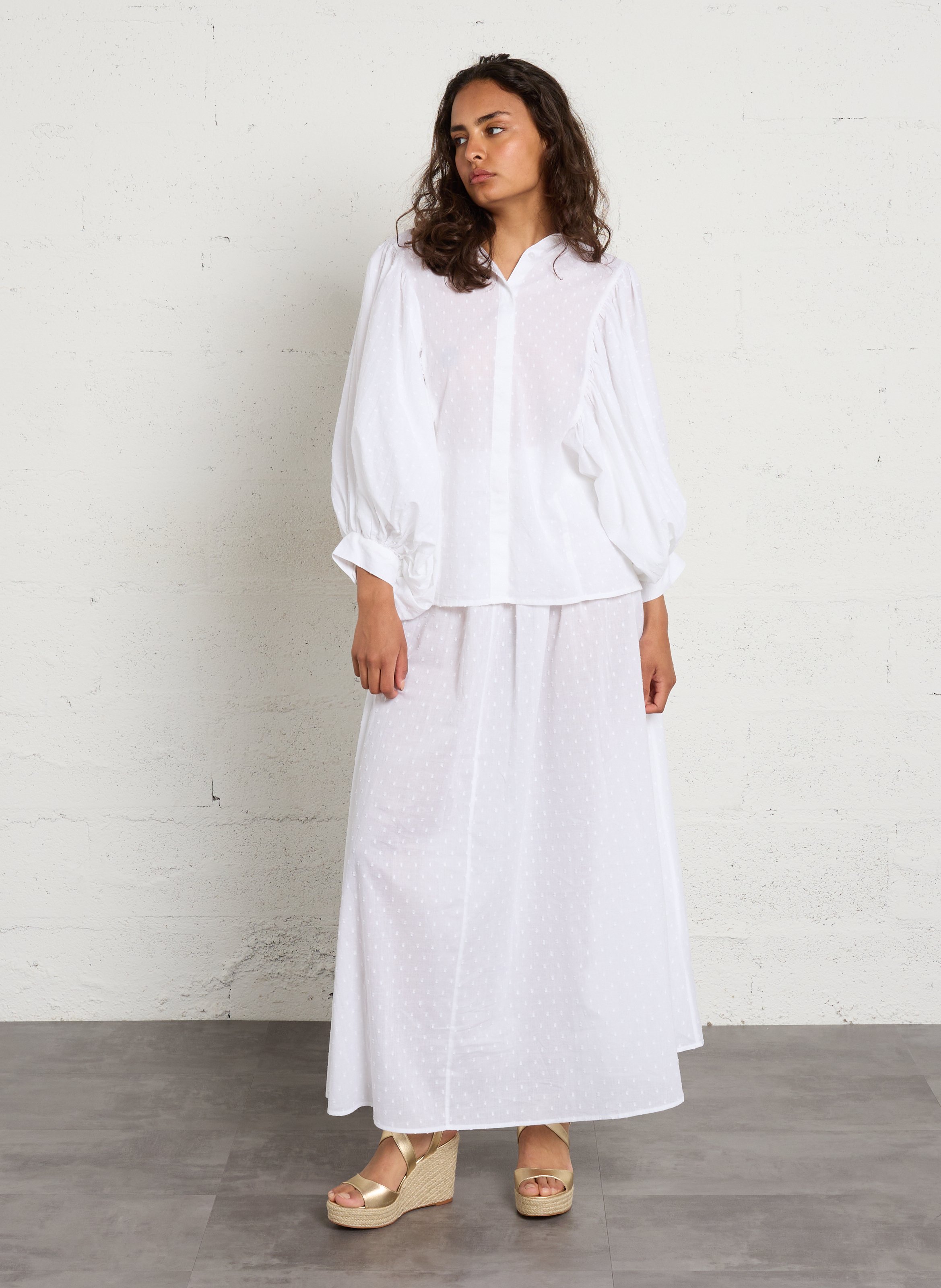 Hohe Ledersandalen mit Keilabsatz COSMOPARIS Golden