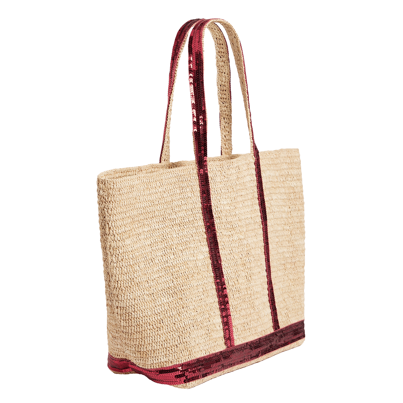 Sac cabas en raphia VANESSA BRUNO Rose