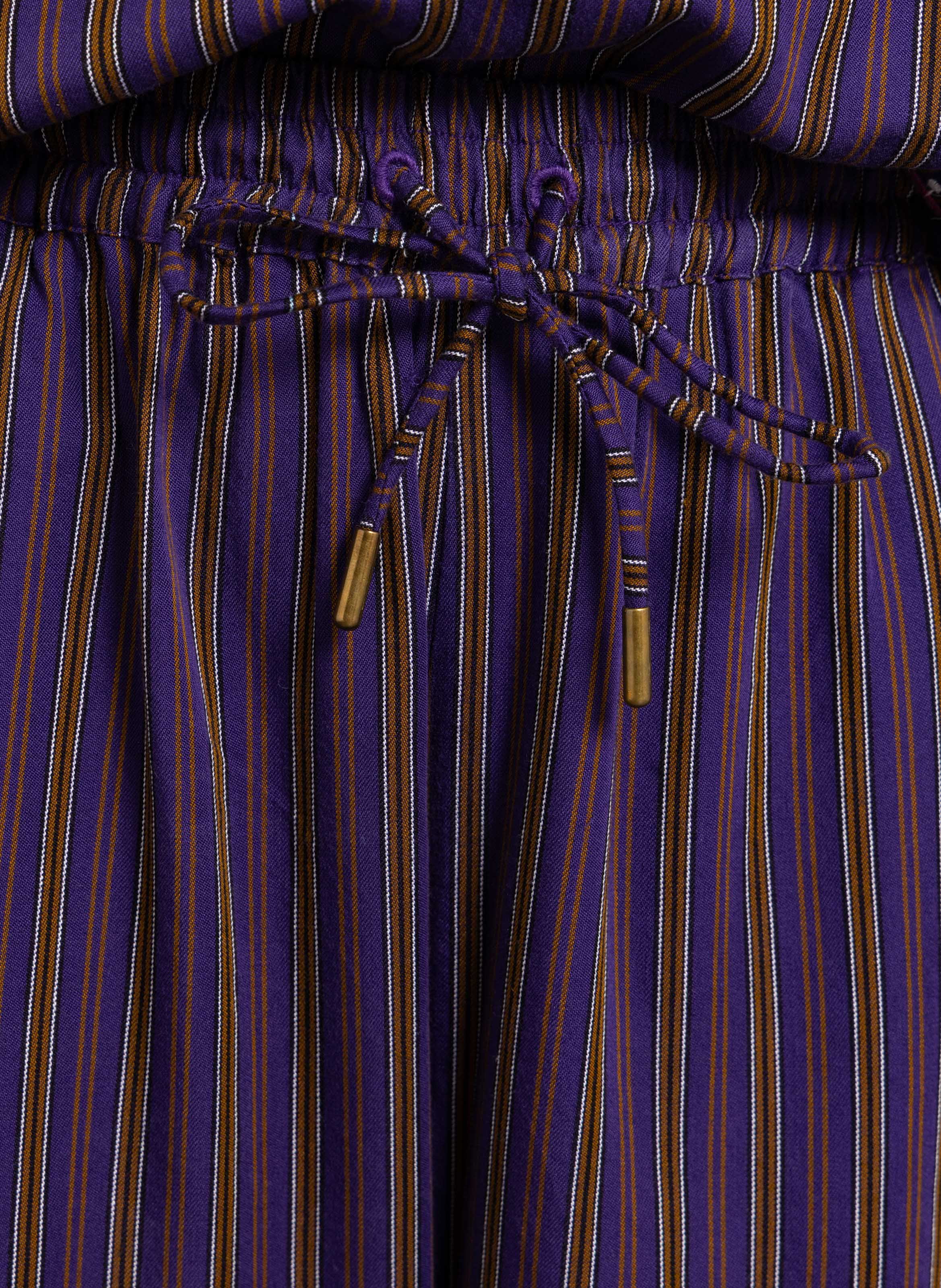 Weite gestreifte Fließhose LOUISE MISHA Violett