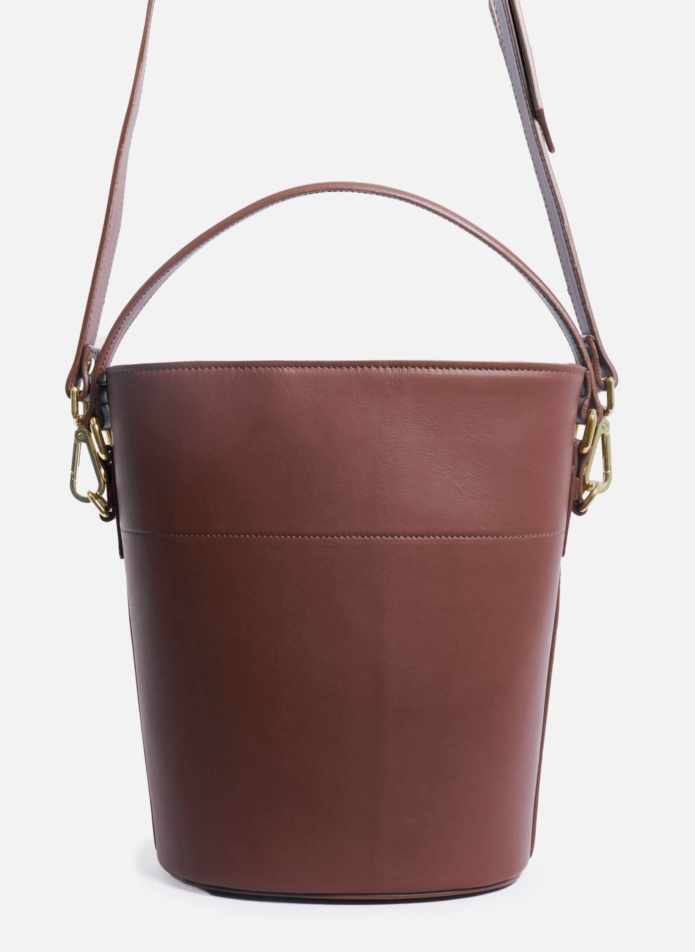 Margot bucket bag in leather JULES & JENN Brown