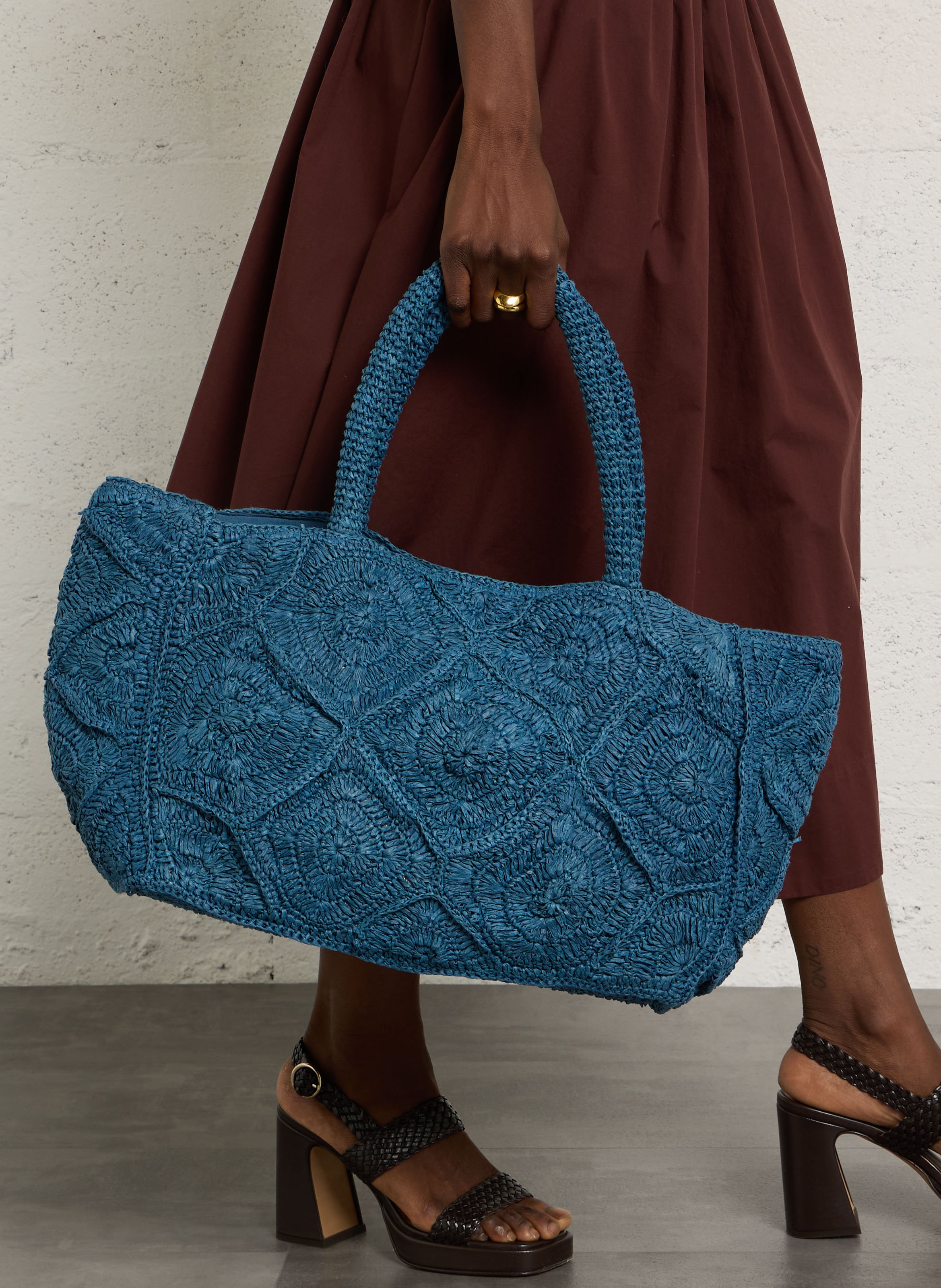 Cabas en raphia MAISON 123 Bleu