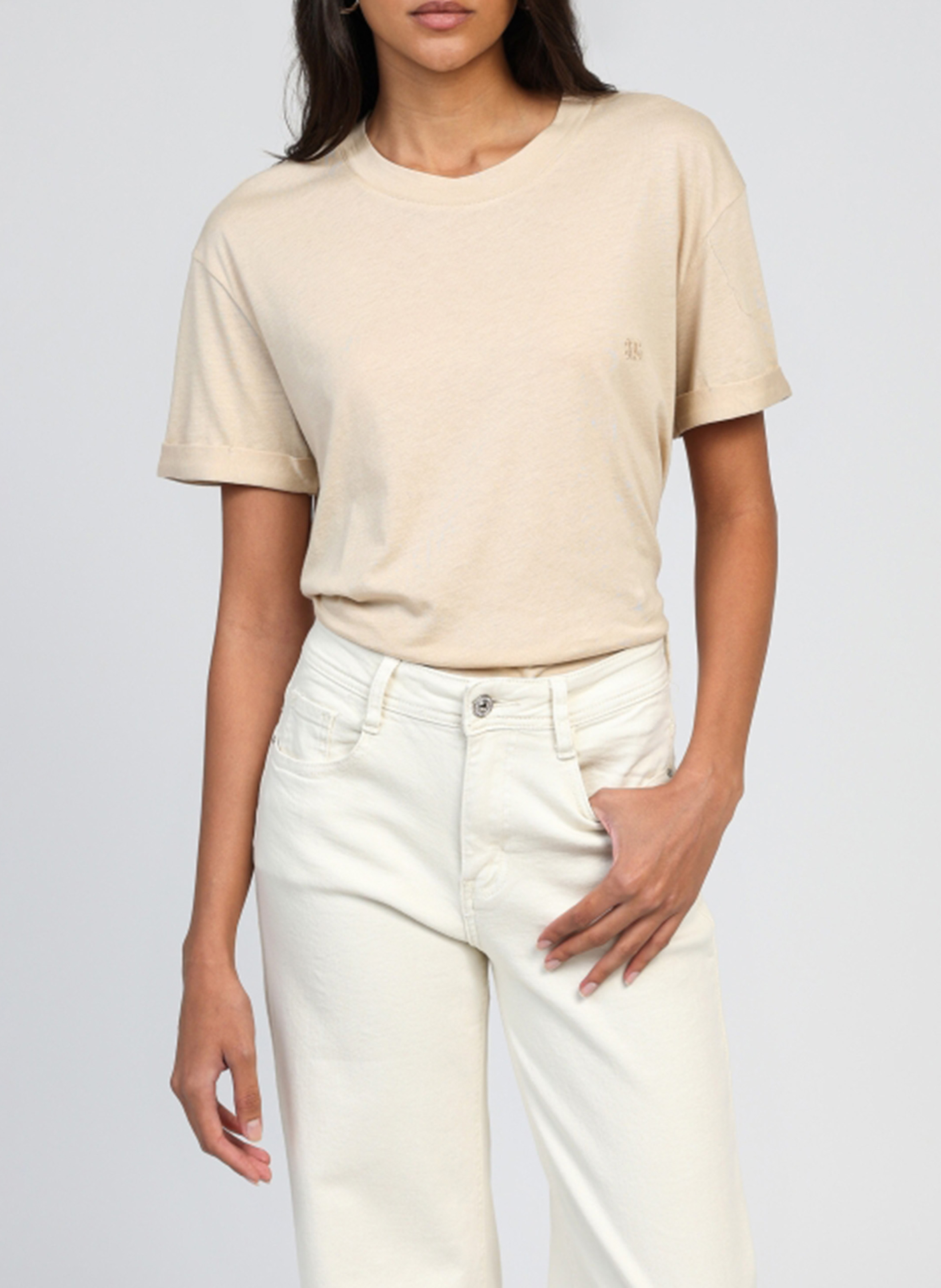 Oversized T-shirt van gemengd katoen AN'GE