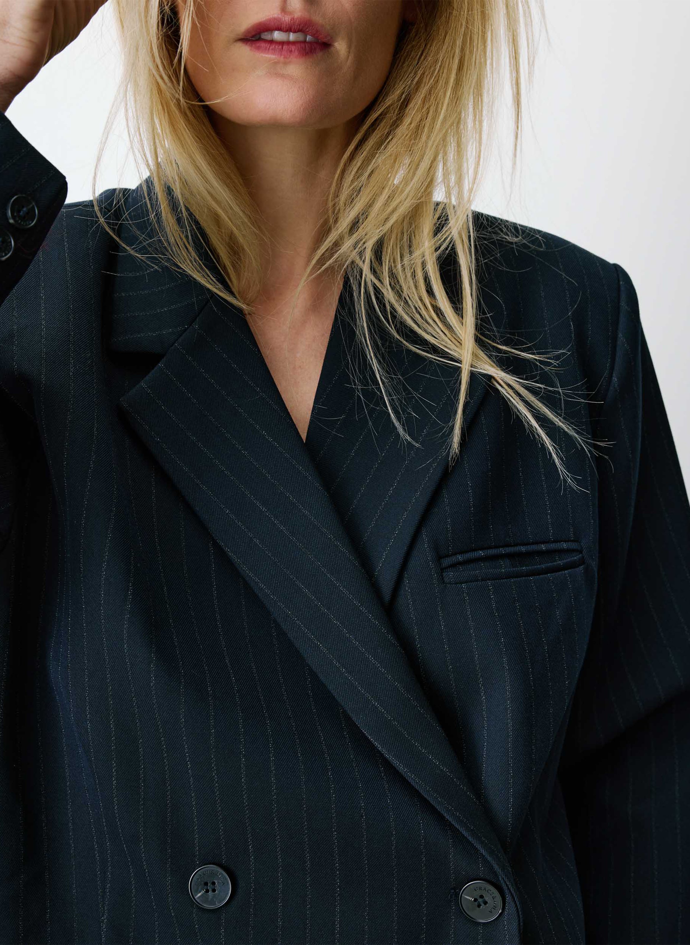 Veste ample col tailleur GRACE ET MILA Bleu