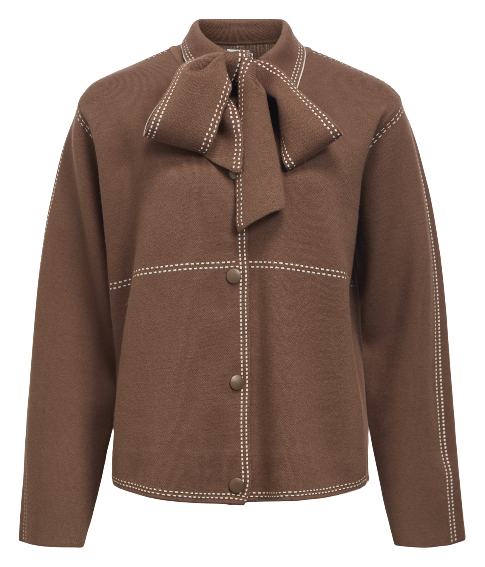 Pussy-bow shirt OBJECT Brown