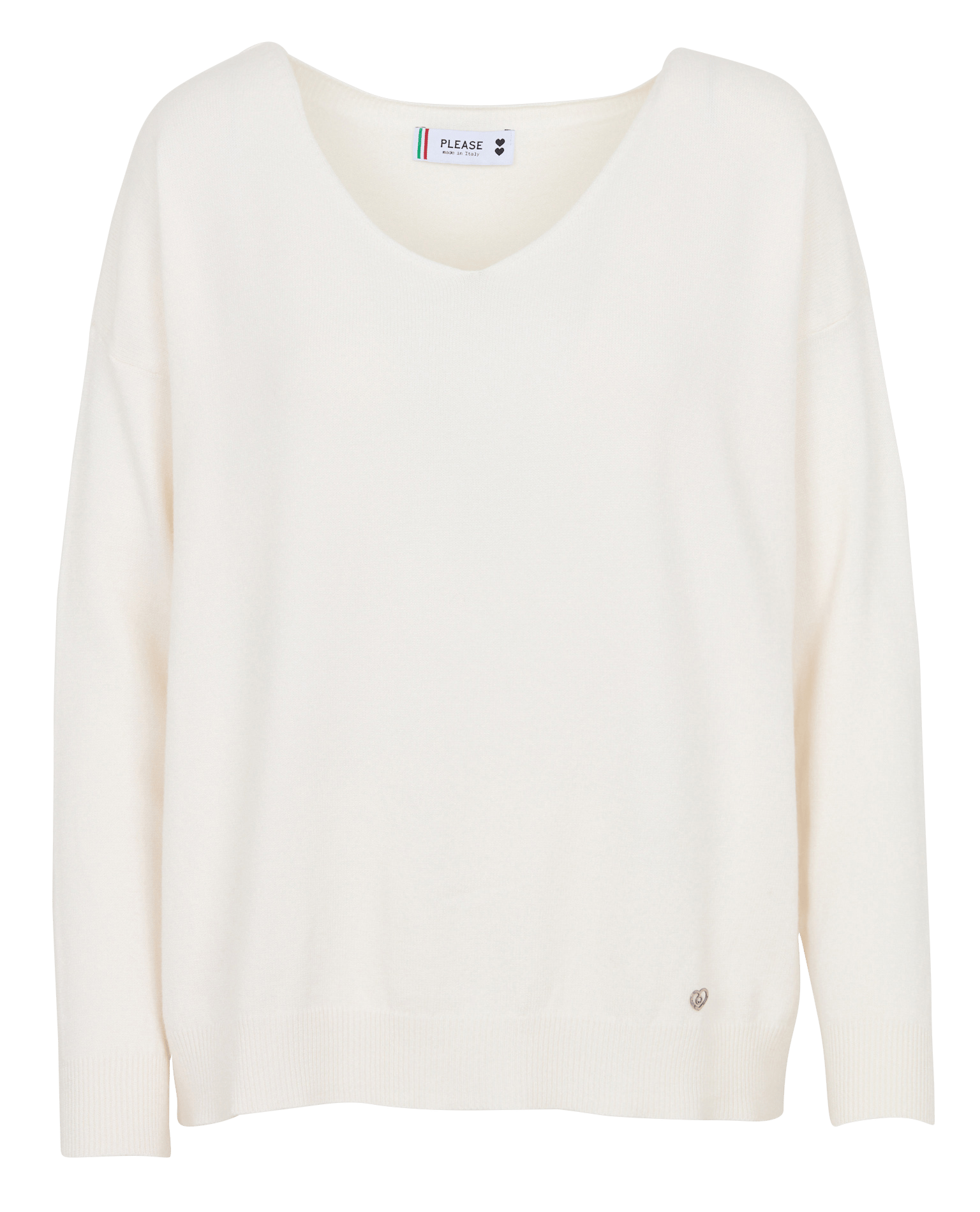 Rechte V-hals trui in effen kleur PLEASE