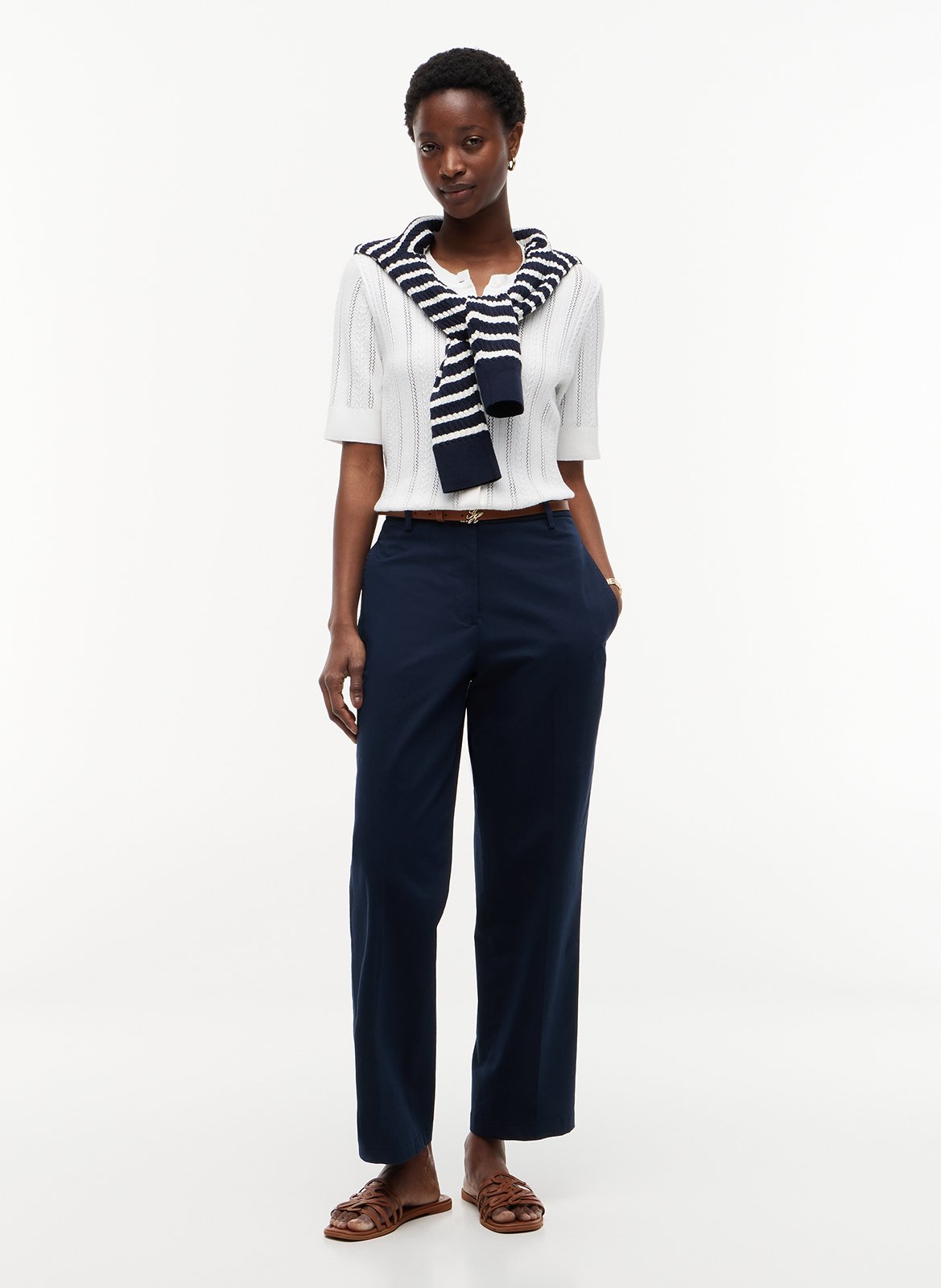 Pantalon carrotte en coton bio TOMMY HILFIGER Bleu