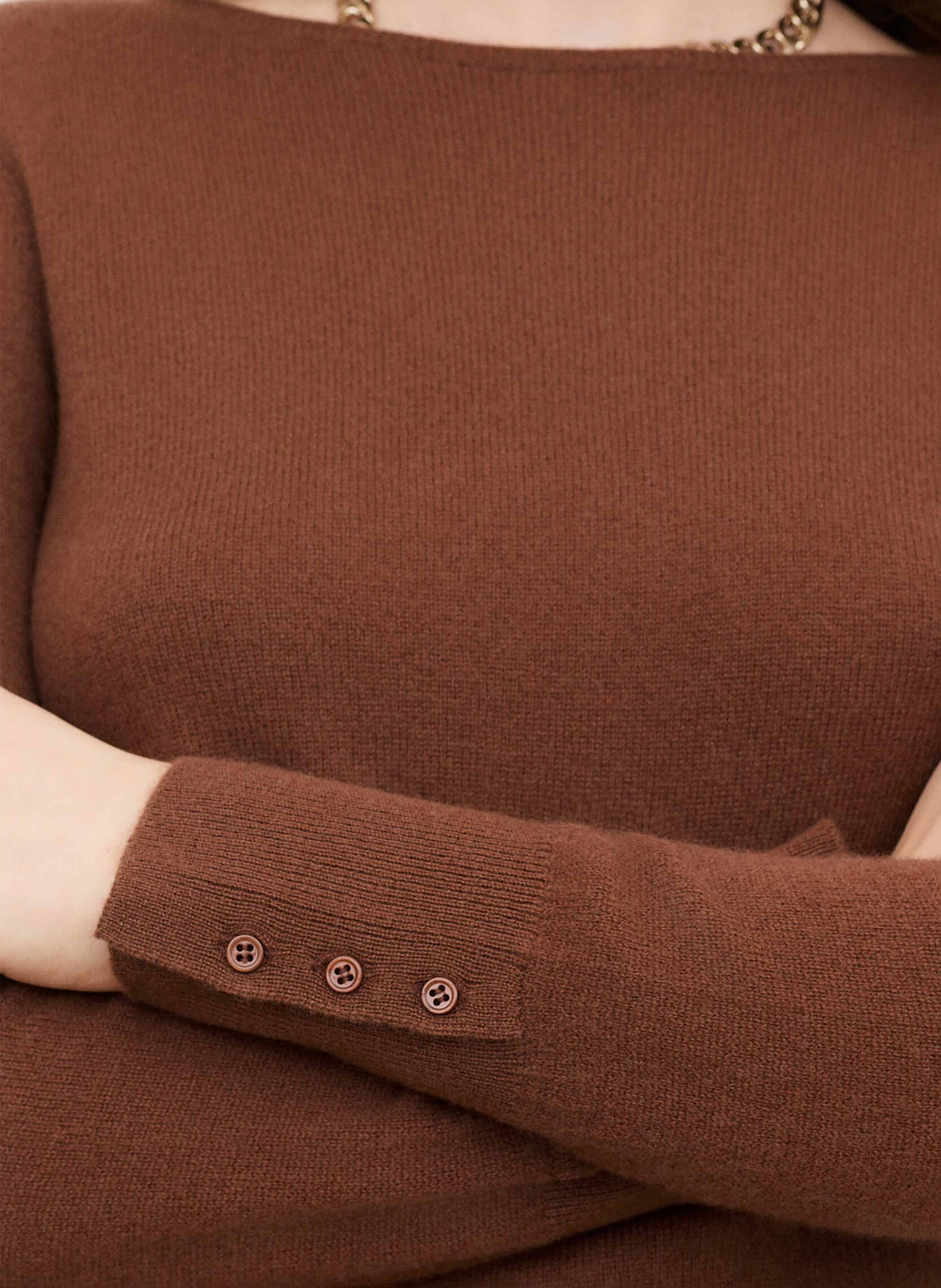 Straight boat-neck sweater CAROLL Brown