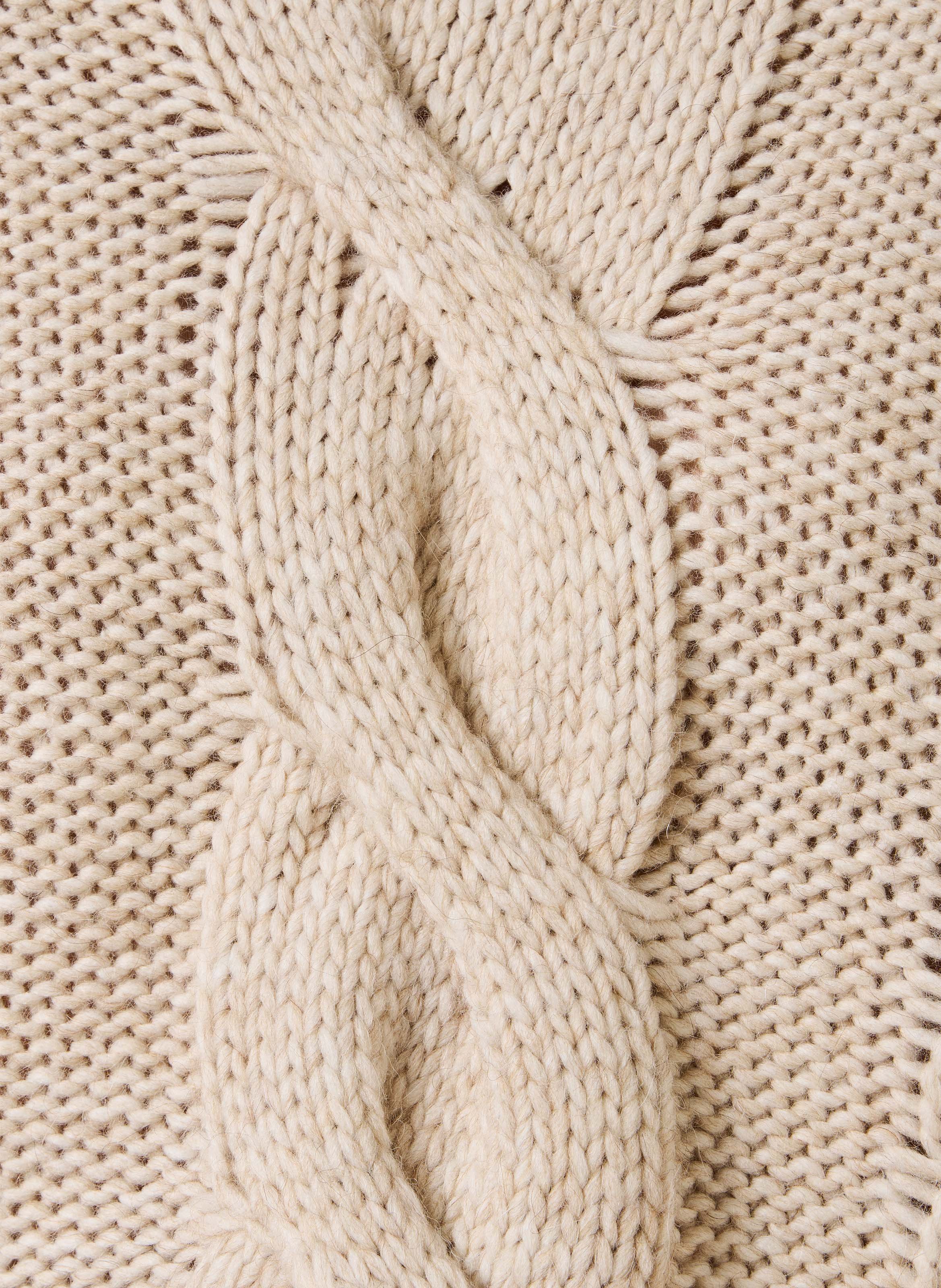 Mixed wool knit sweater LA FEE MARABOUTEE Beige