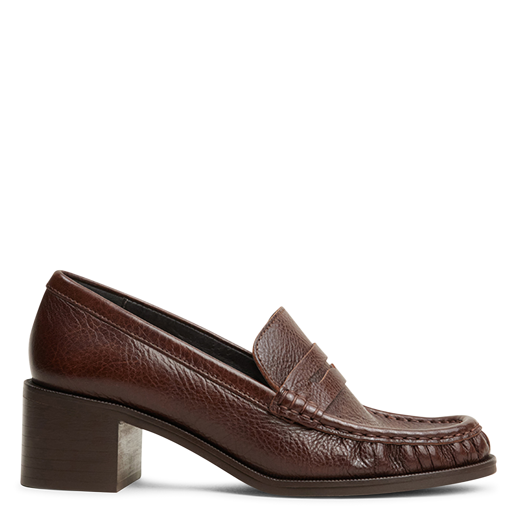 Mocassins met hakken van generfd leer JONAK Bruin