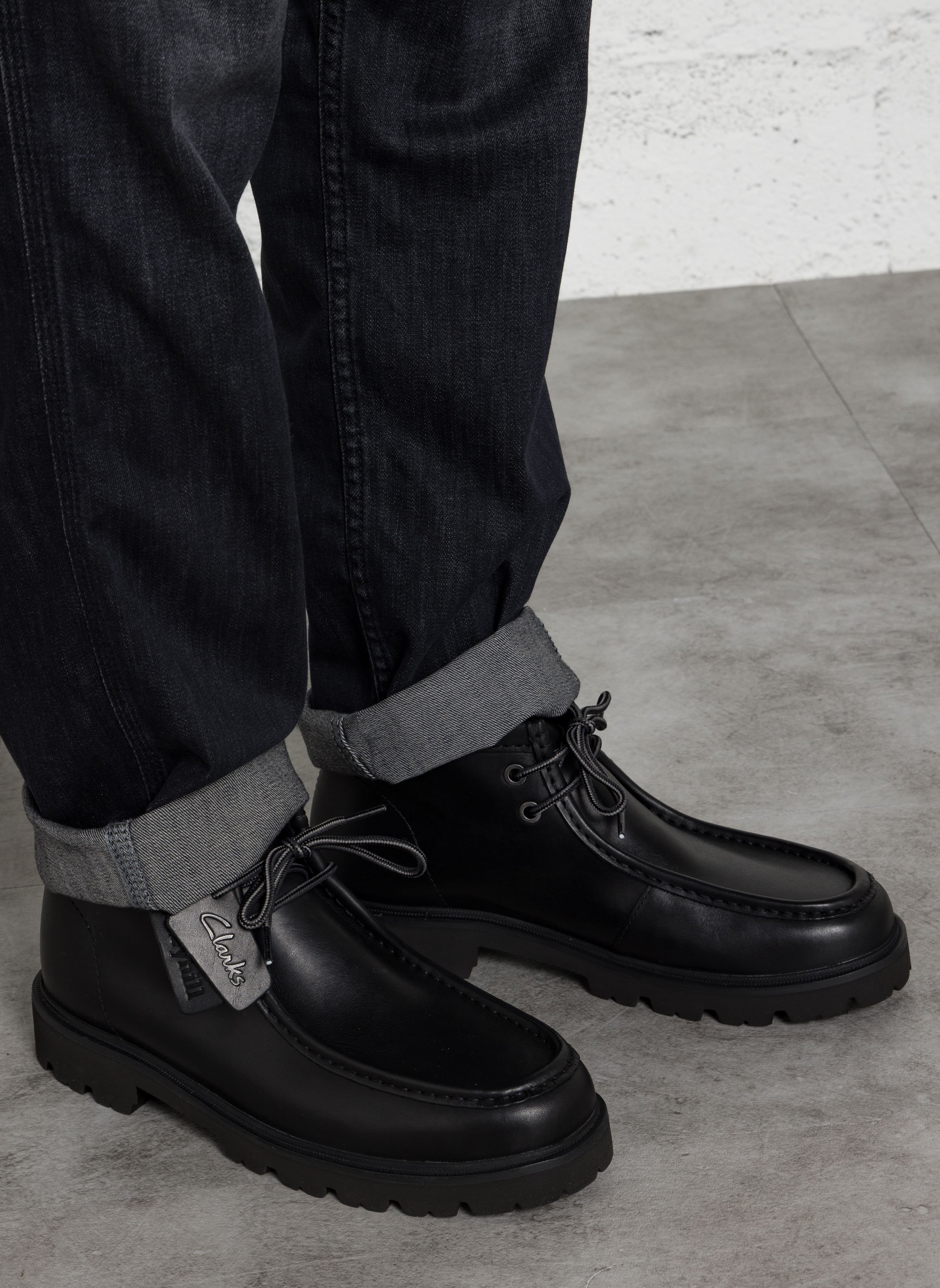 Bottines à lacets en cuir CLARKS Noir