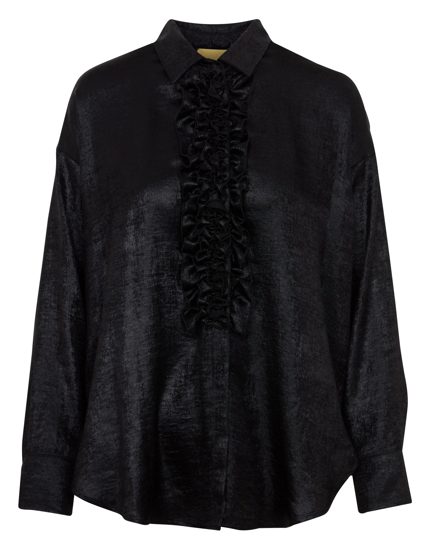 Straight-fit blouse met klassieke kraag MOMONI Zwart