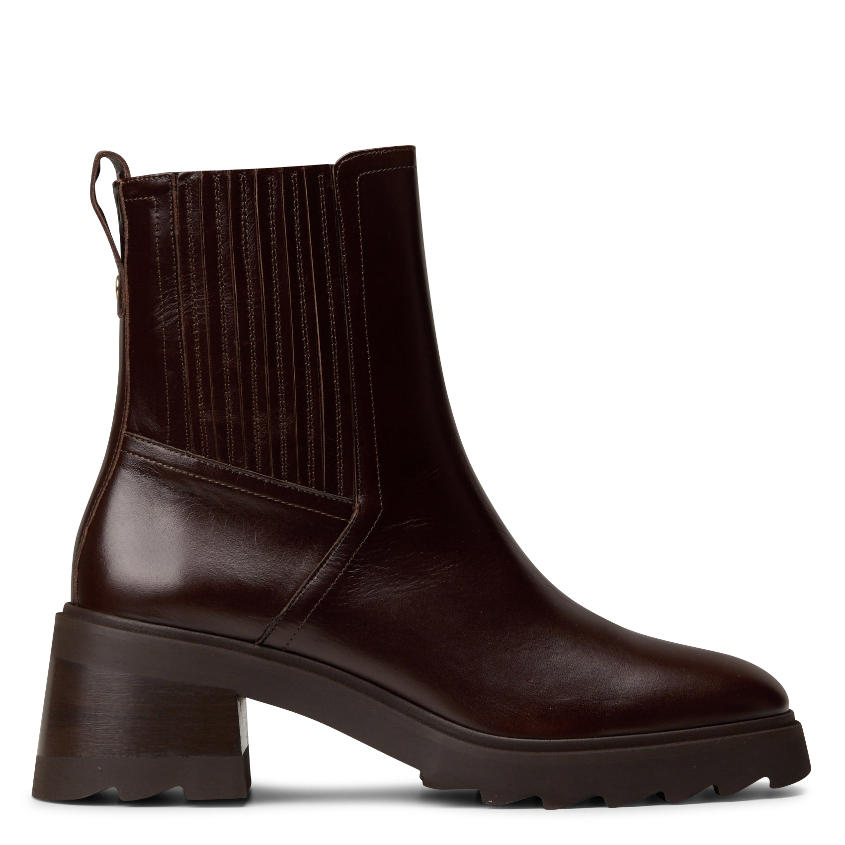 Leather mid-calf boots BOBBIES Brown