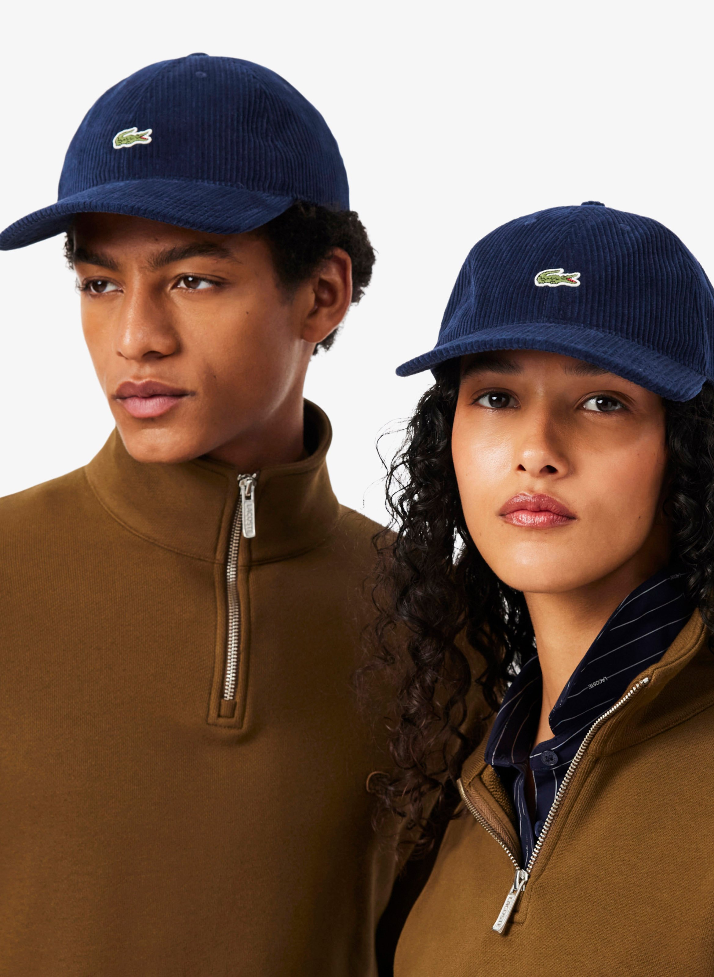Gerippte Baumwollmütze LACOSTE Blau