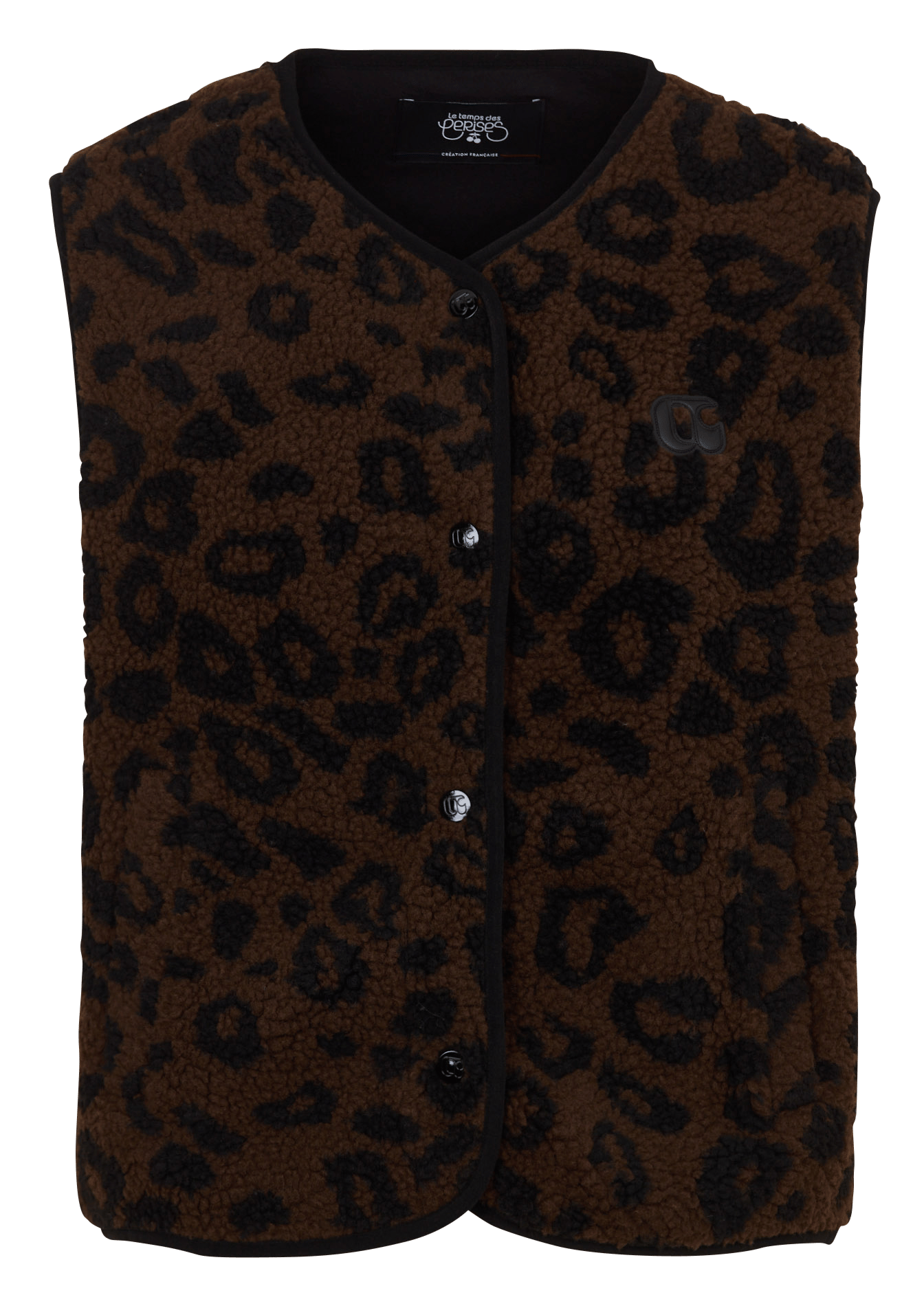 Veste sans manches droite en coton LE TEMPS DES CERISES Marron