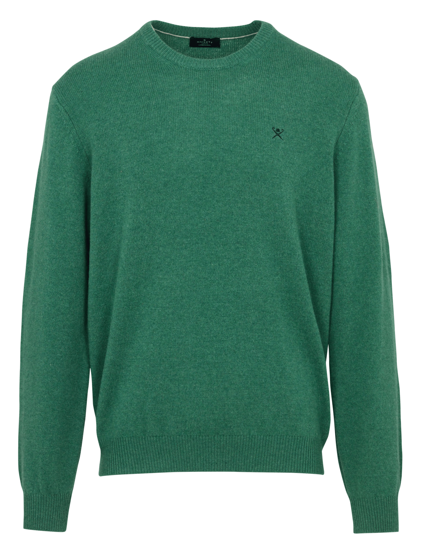 Straight round neck wool sweater with embroidery HACKETT