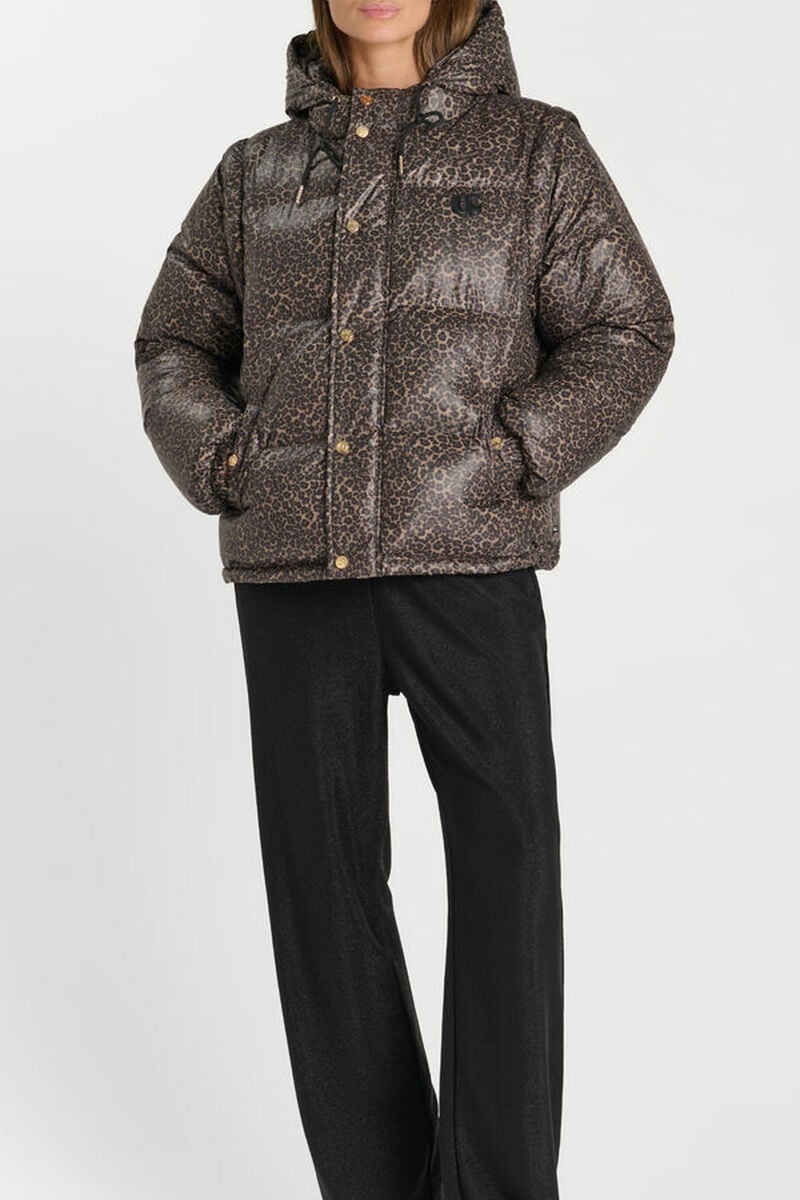 Padded jacket with hood LE TEMPS DES CERISES Brown
