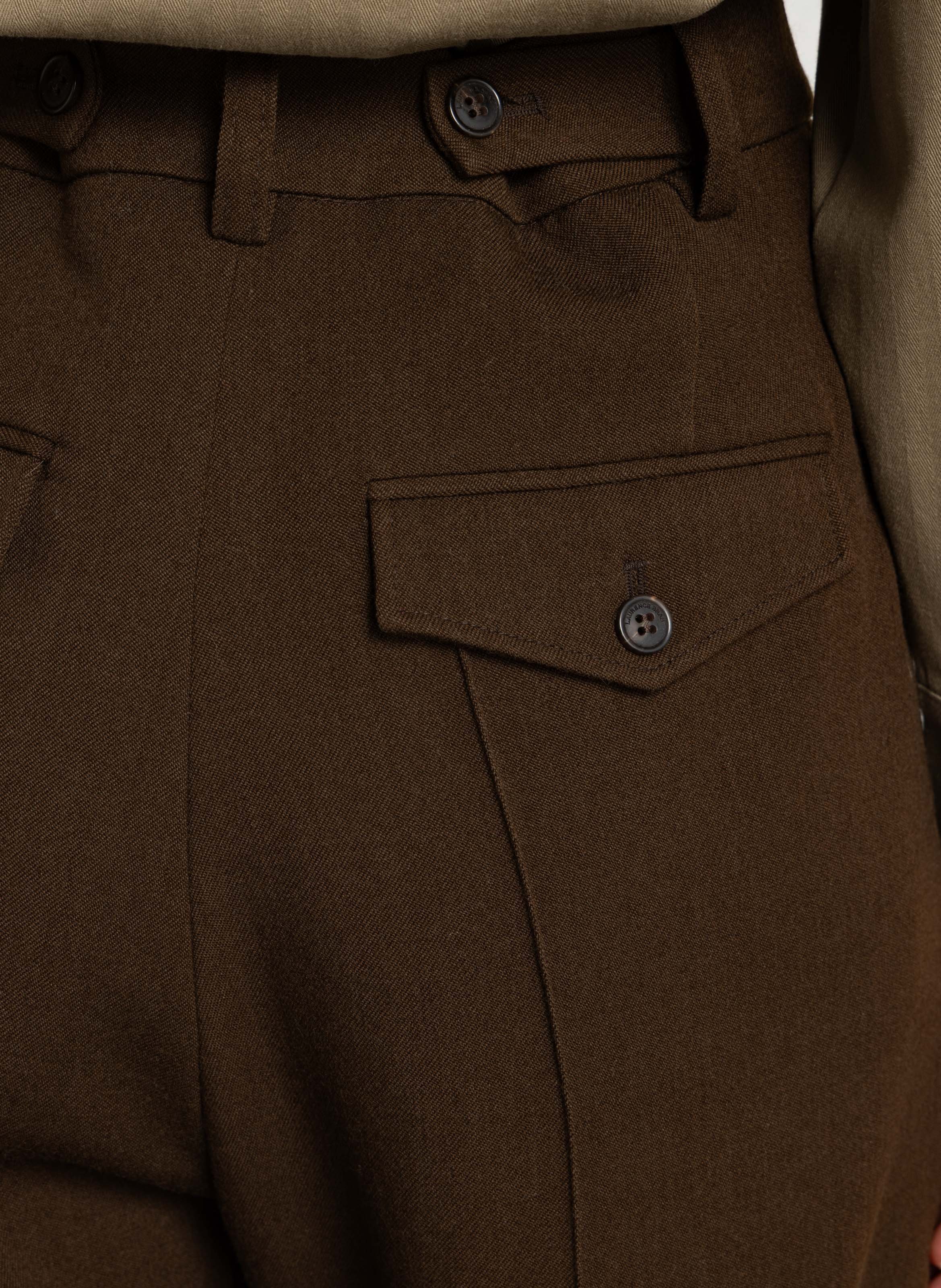 Gerade geschnittene Bundfaltenhose aus Wollmischung LAURENCE BRAS Braun