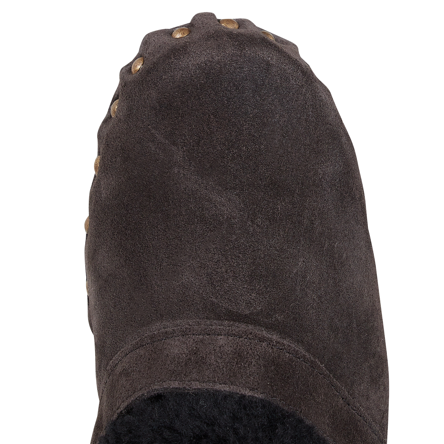 Gevoerde klompen van veloursleer BOSABO Bruin