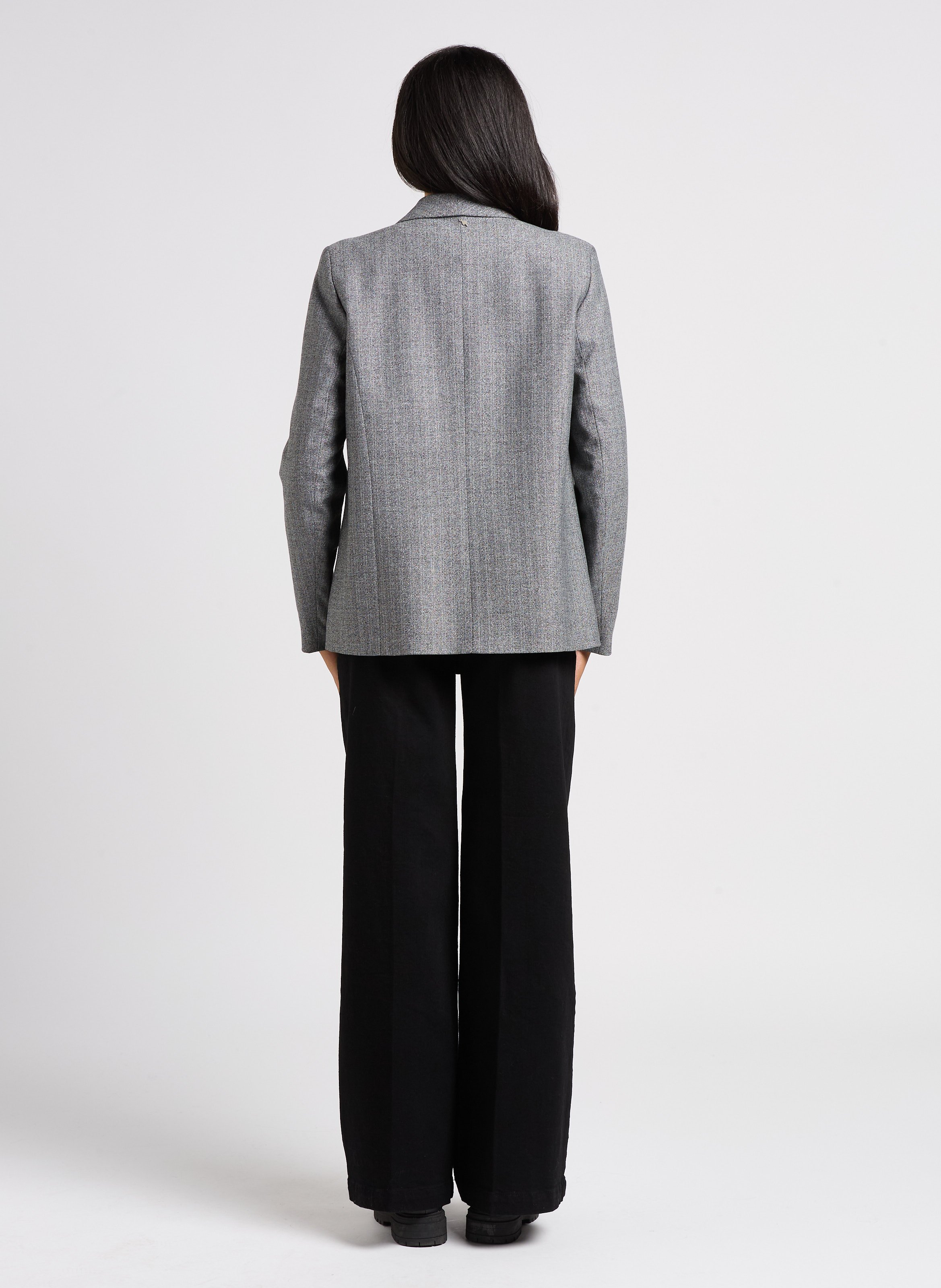 Wide leg cotton stretch jeans ONE STEP Black