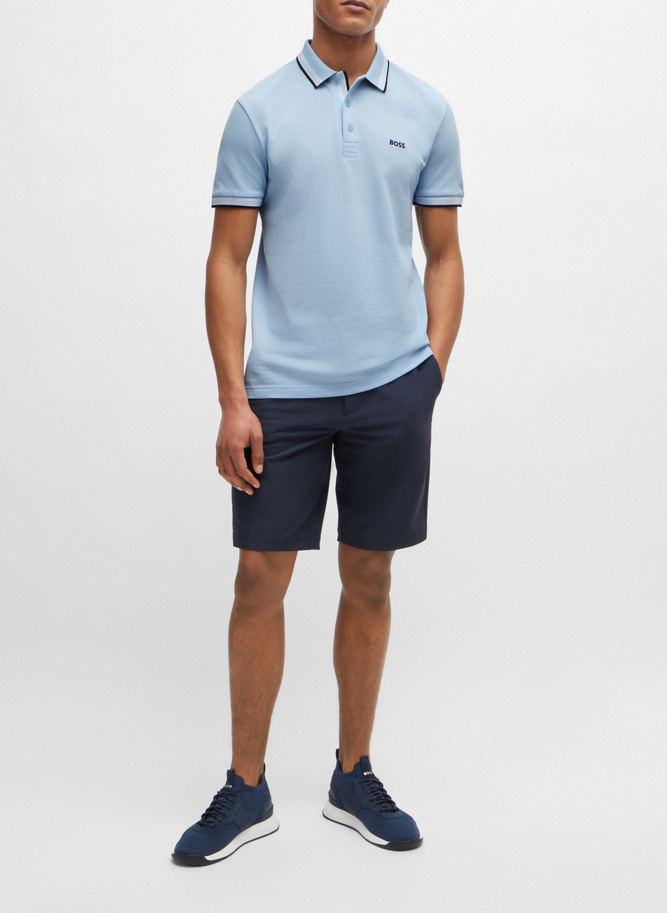 Regular-fit cotton polo shirt BOSS Blue