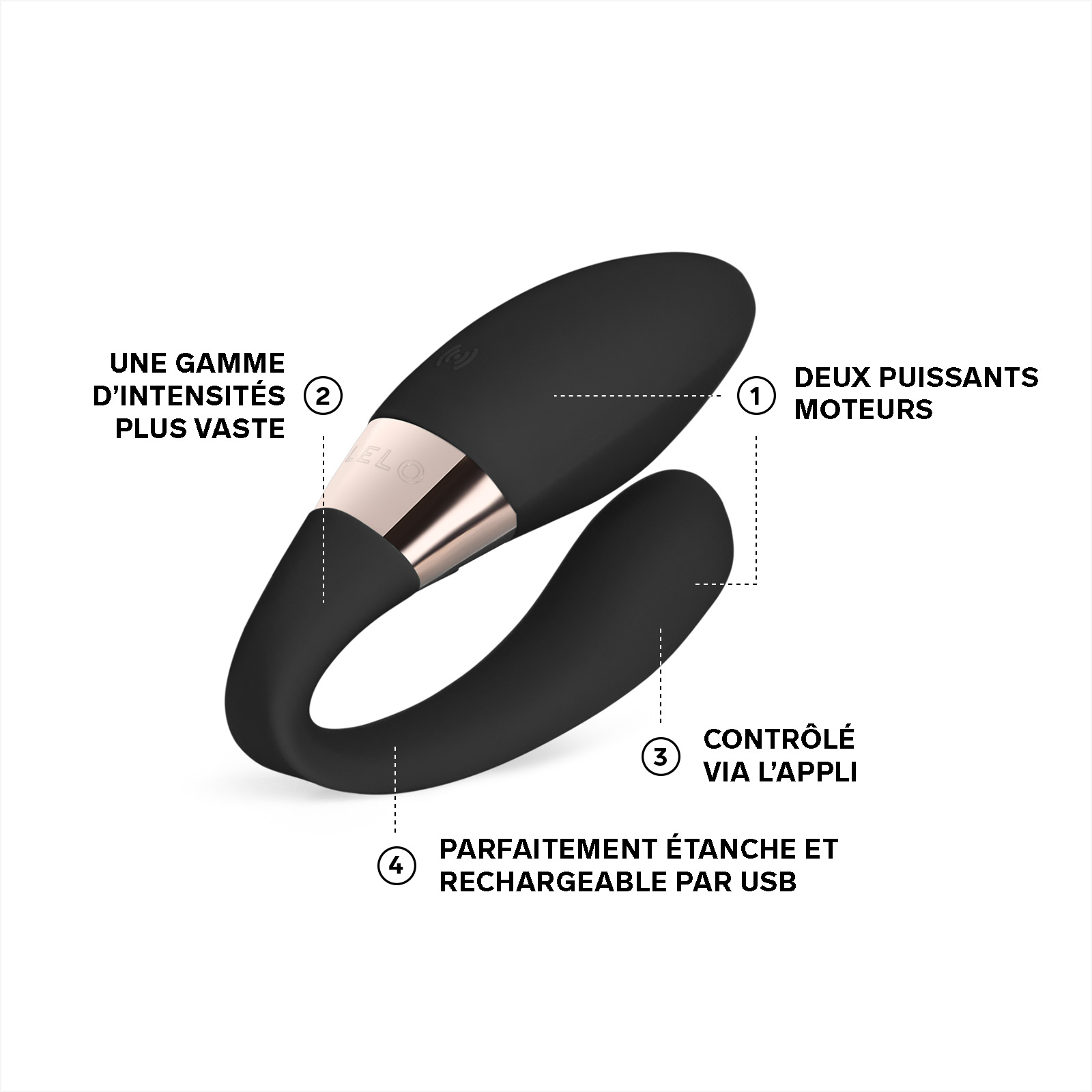 Women's sex toys for couples connected to an app LELO Noir