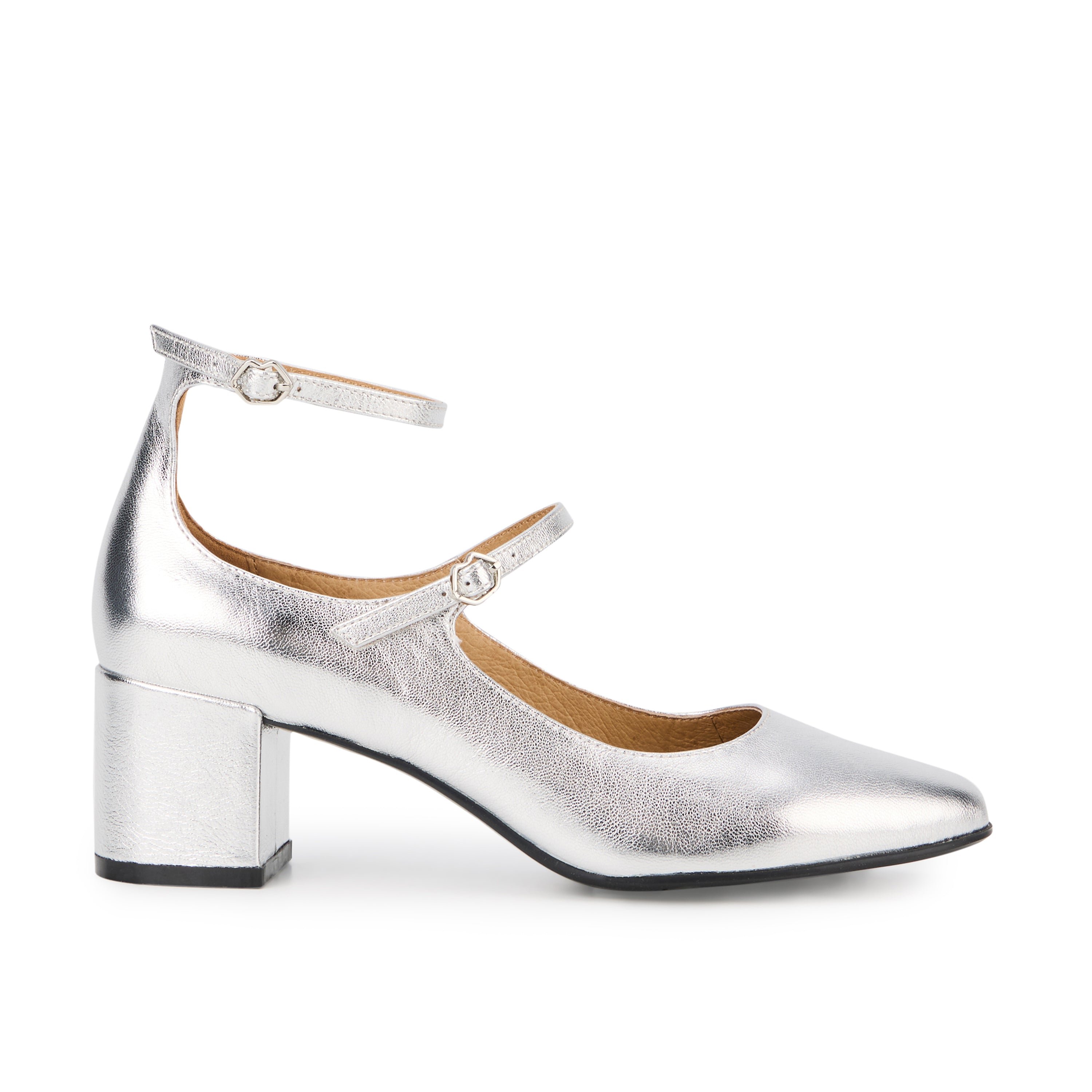 Leather Mary Janes BONS BAISERS PARIS Silver