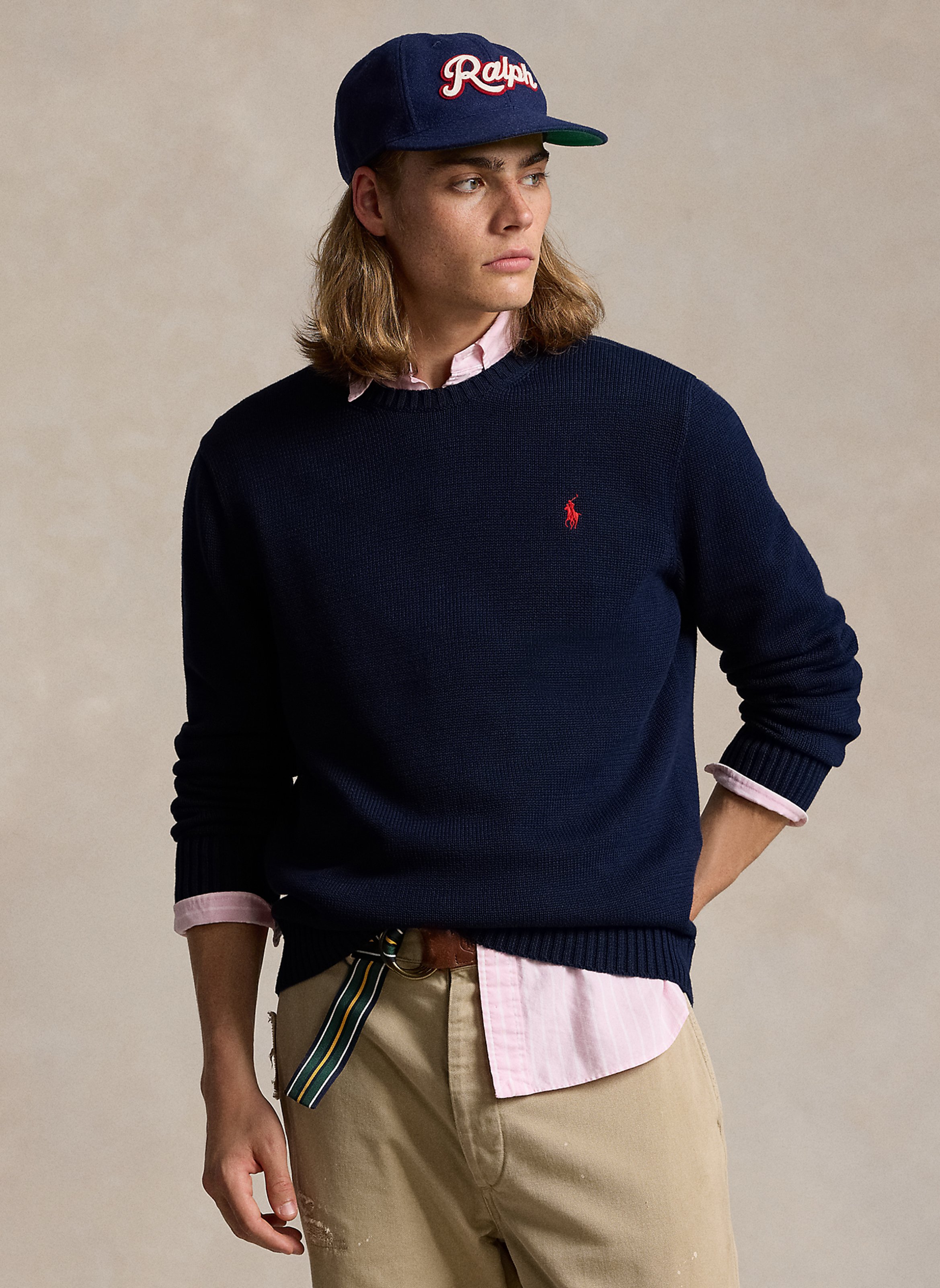 Round-neck cotton sweater POLO RALPH LAUREN Blue