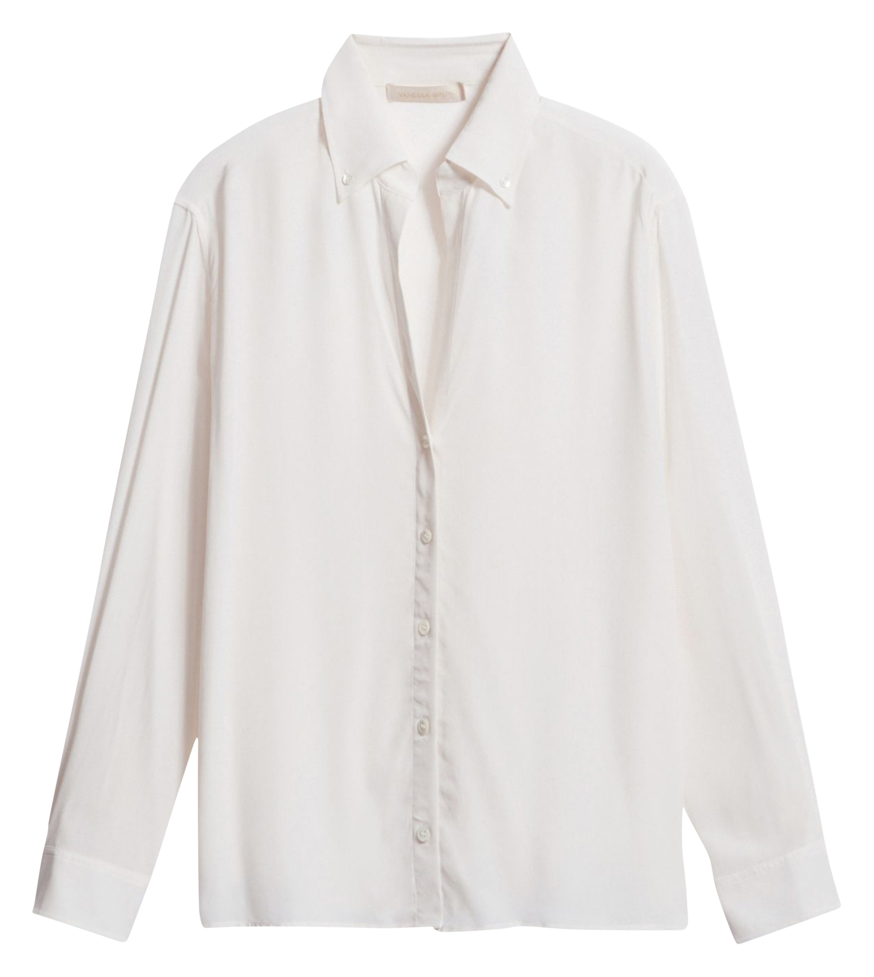 Fluid silk v-neck shirt VANESSA BRUNO Beige