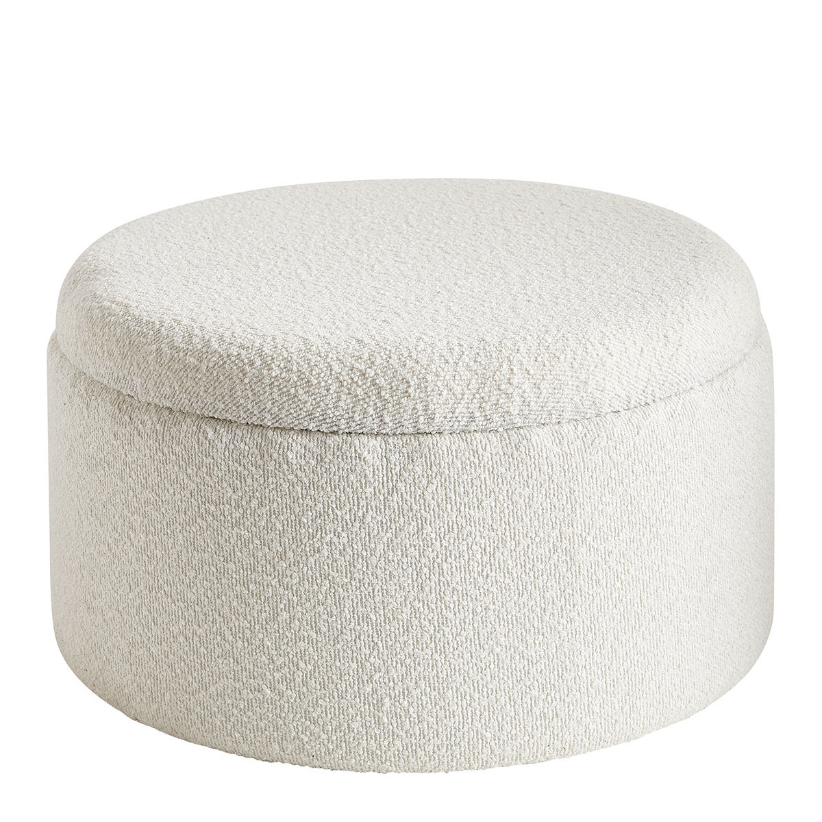 Set de 2 poufs rila en bouclette - crème BLANC D'IVOIRE Blanc