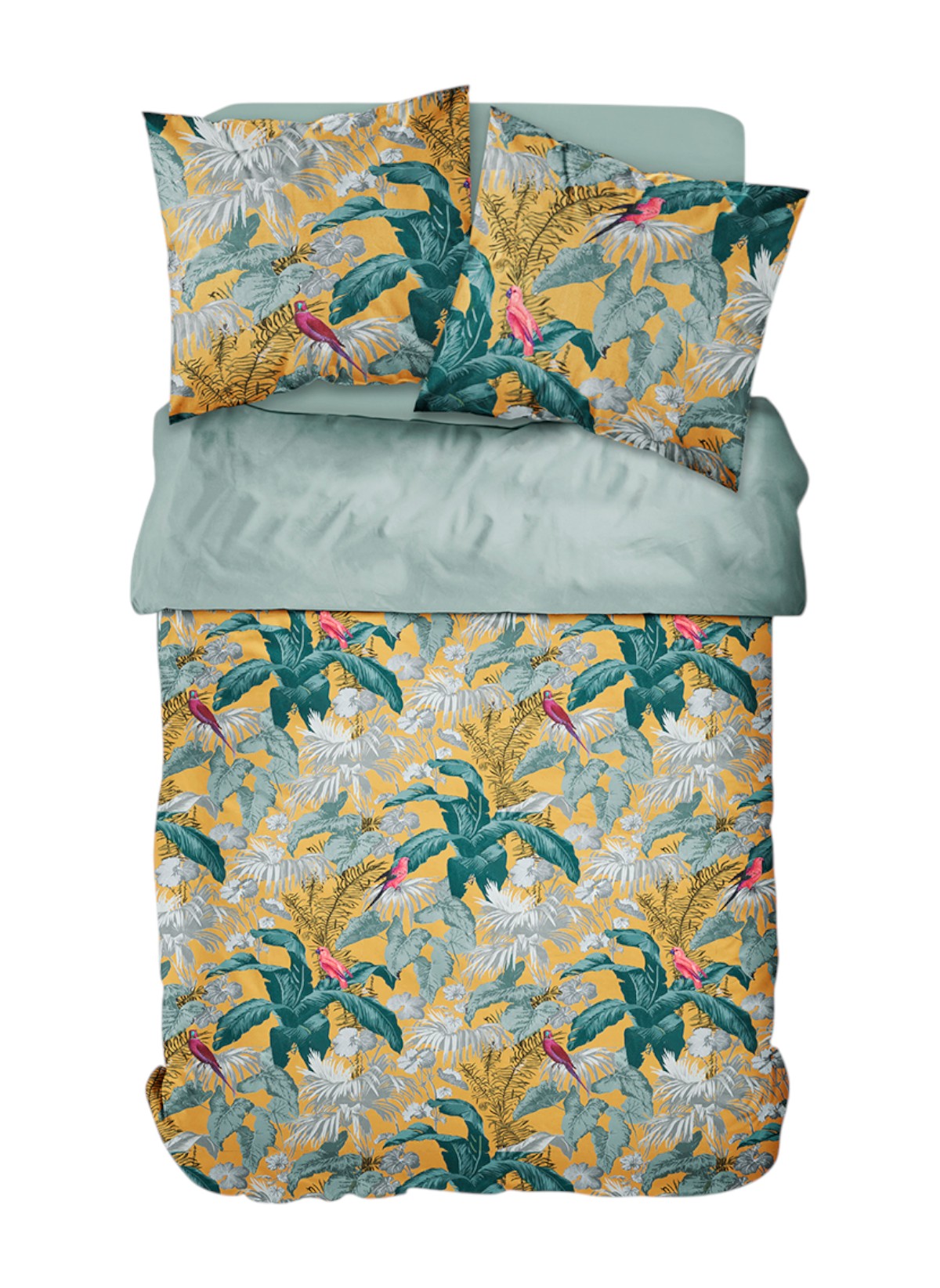 Printed cotton bed set TODAY LINGE DE MAISON Yellow
