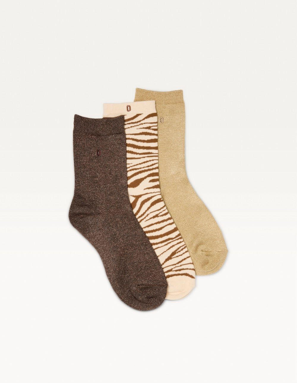 Pack of 3 pairs of socks ODAJE EX. M.MOUSTACHE Brown