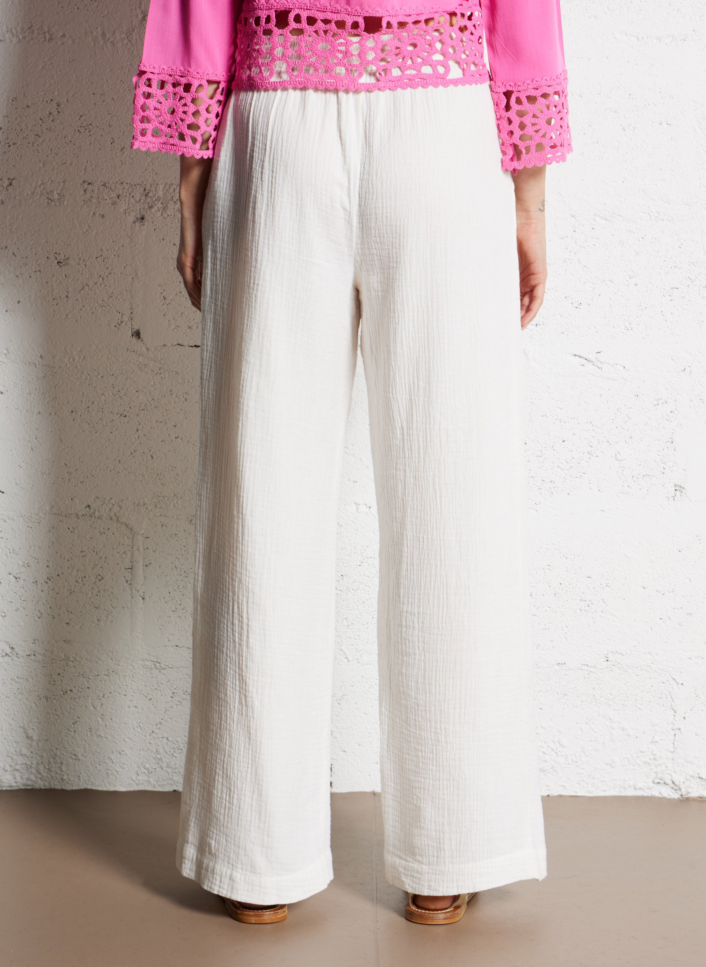 Wide cotton trousers  LA PETITE ETOILE Beige