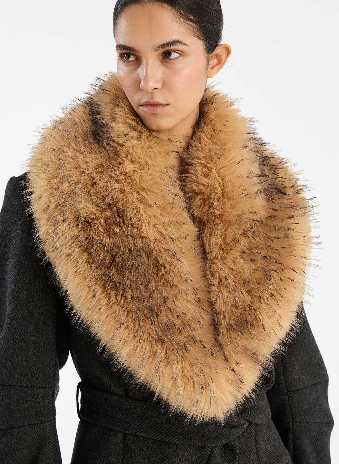 Straight coat with notched lapel in blended recycled wool ROTATE Multicolored