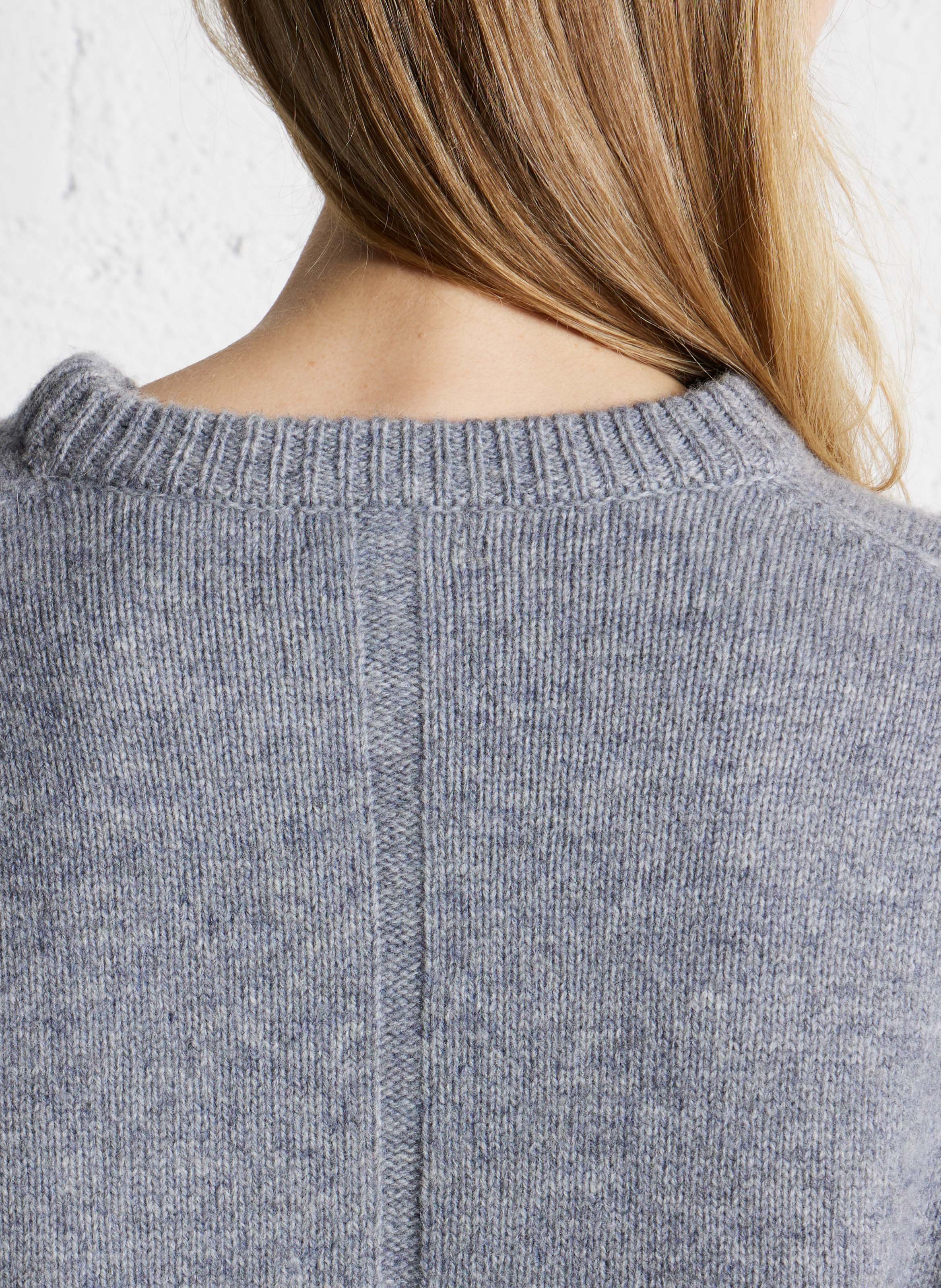 Pull droit col rond en laine SUNCOO Gris