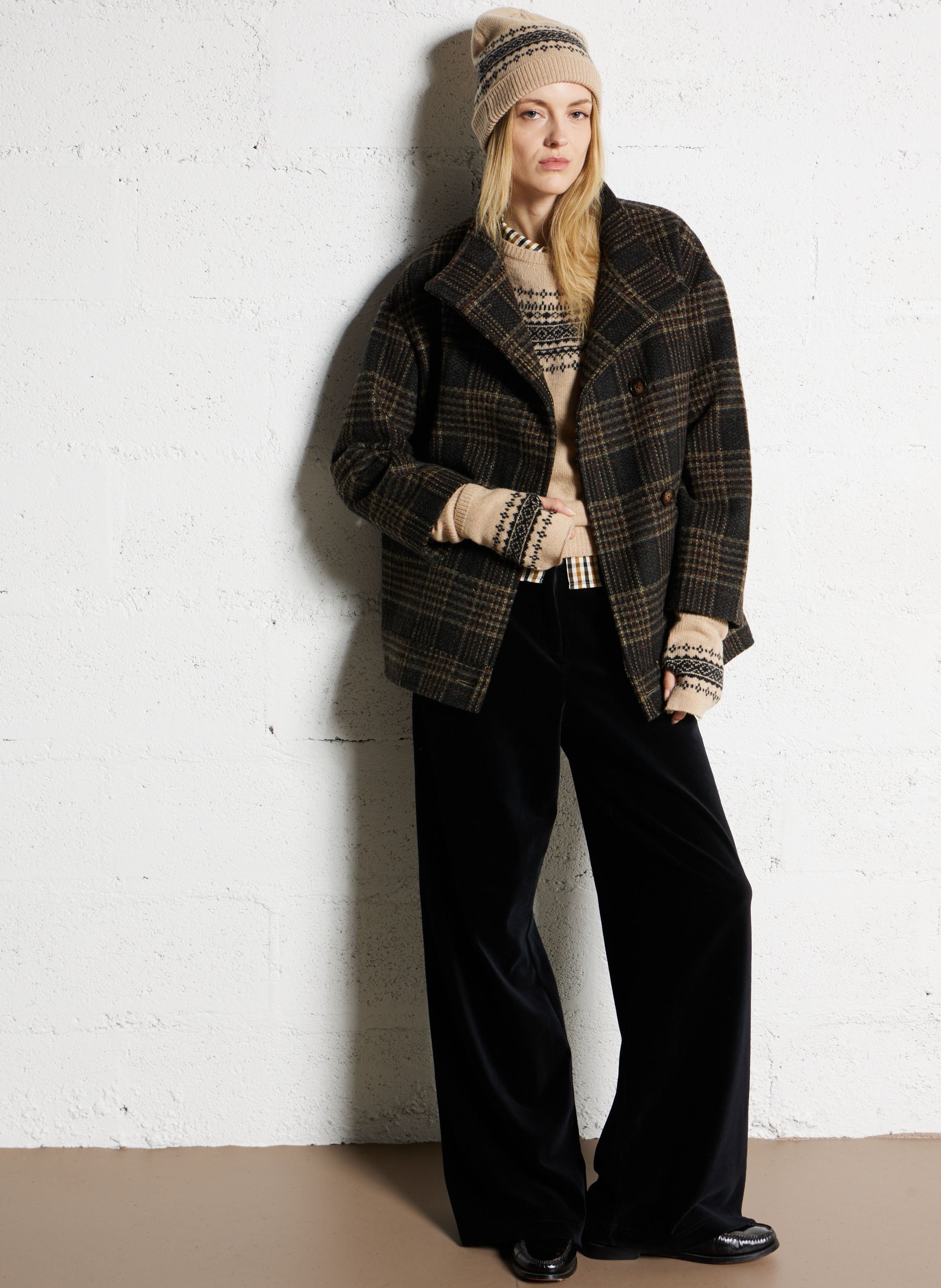 Manteau oversize imprimé NICE THINGS Gris