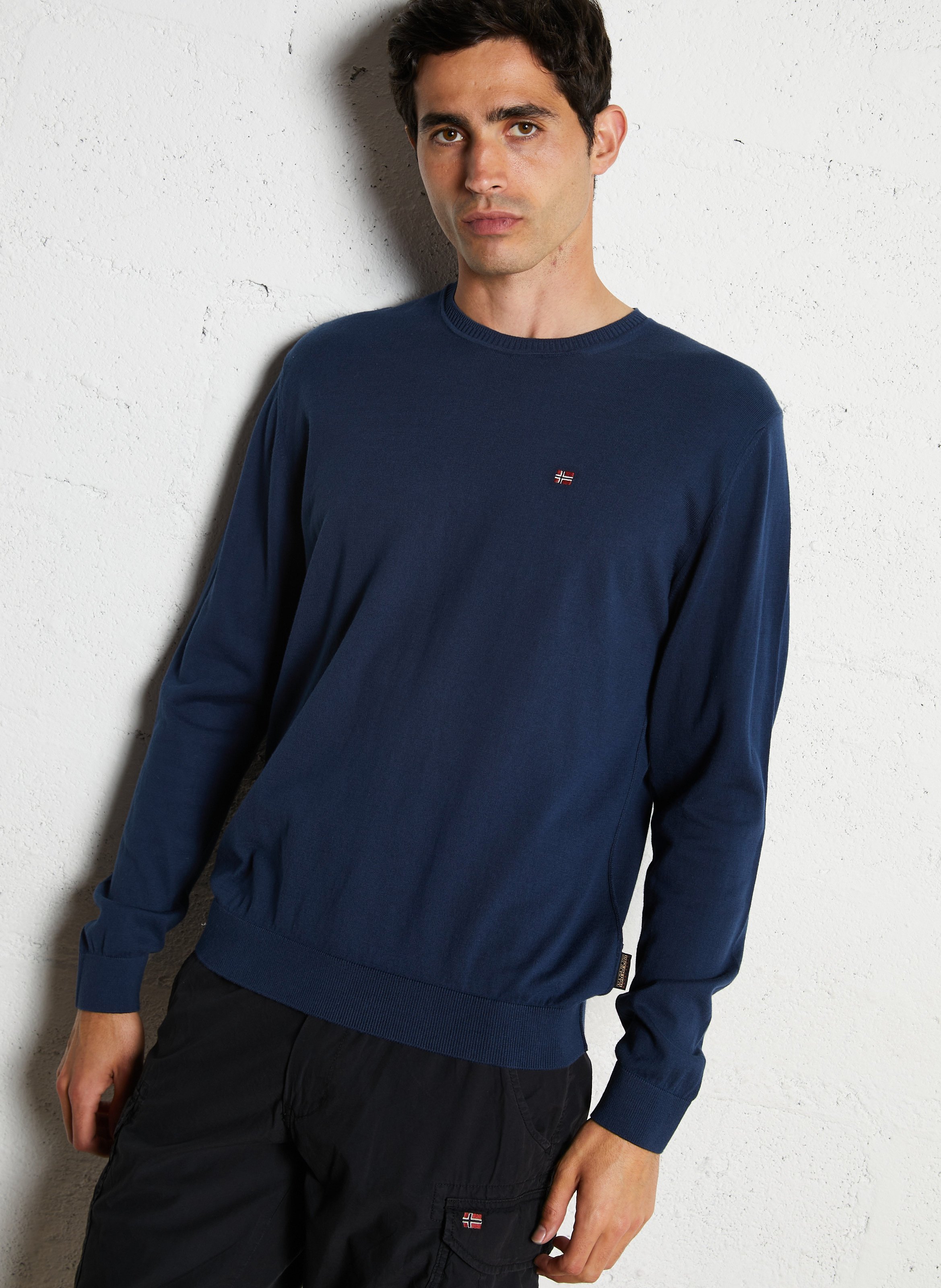 Straight cotton sweater NAPAPIJRI Blue