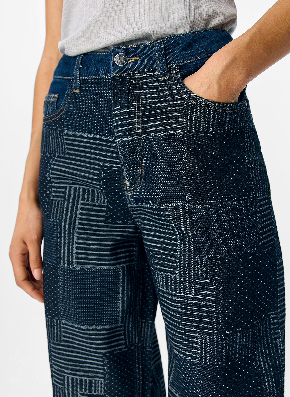 Grote katoenen jeans OBJECT Blauw