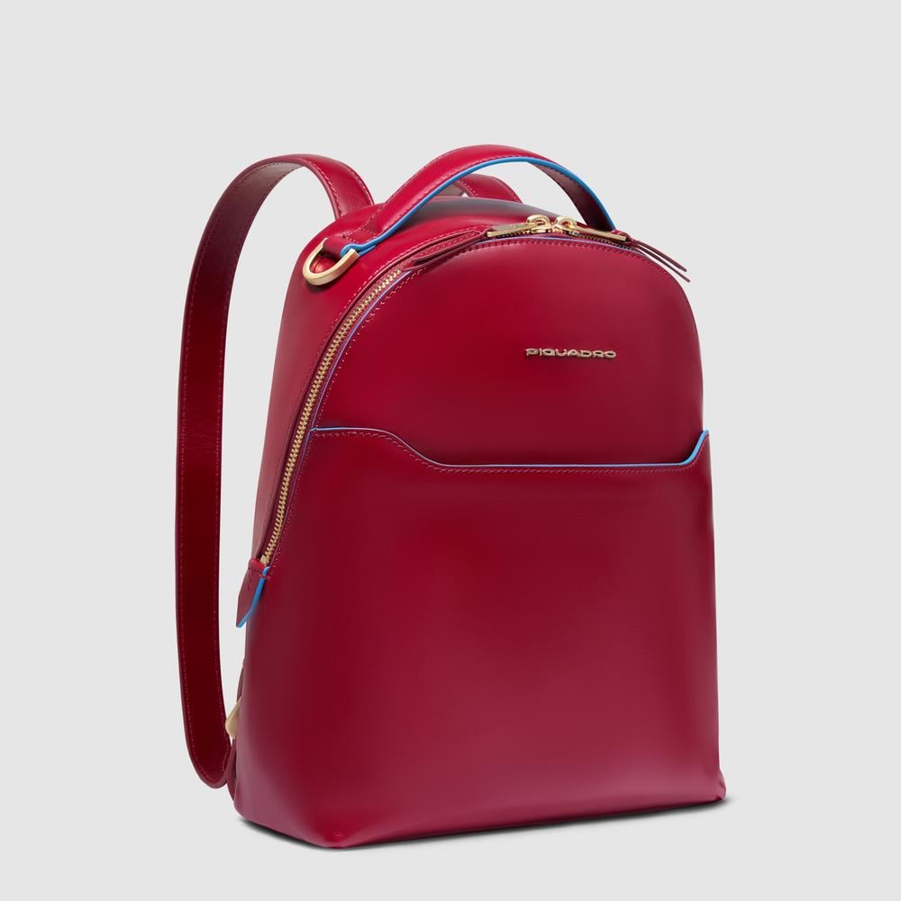 Leather backpack PIQUADRO Red