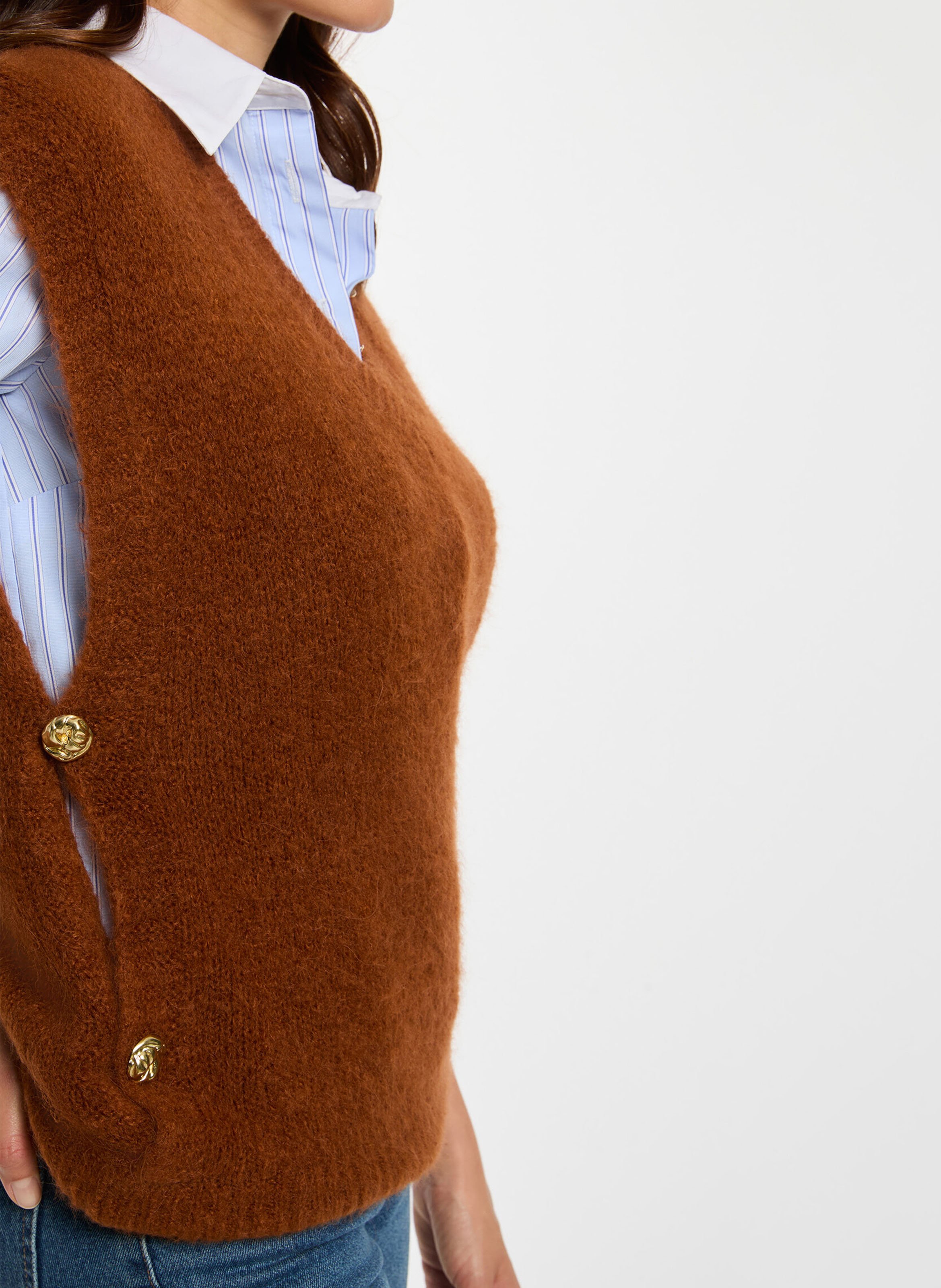 Pull col V  MORGAN Marron