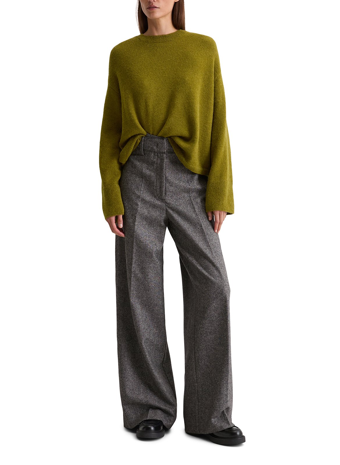 Jersey oversize de punto con cuello redondo MARC O'POLO Caqui