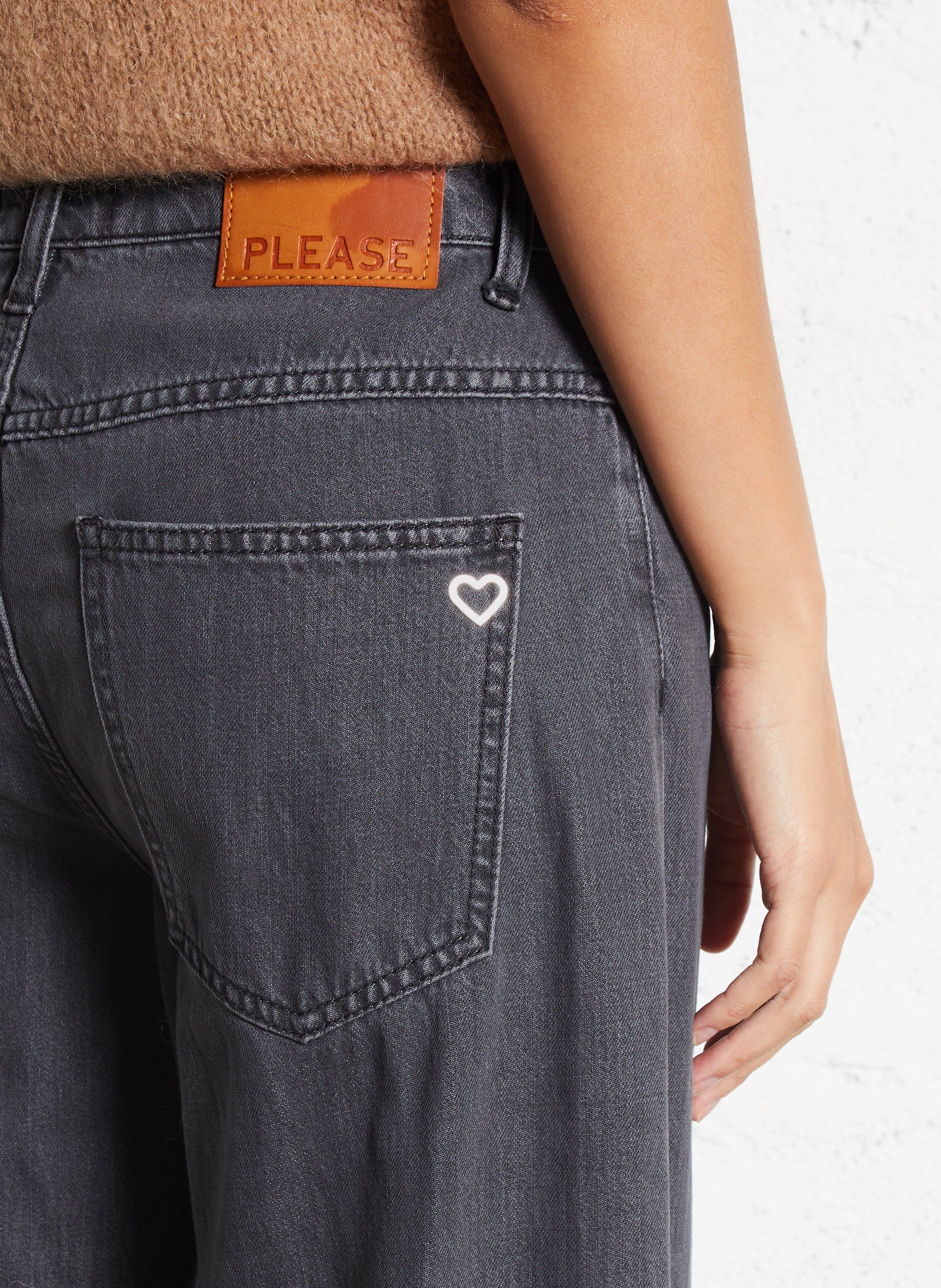 Jean large PLEASE Noir