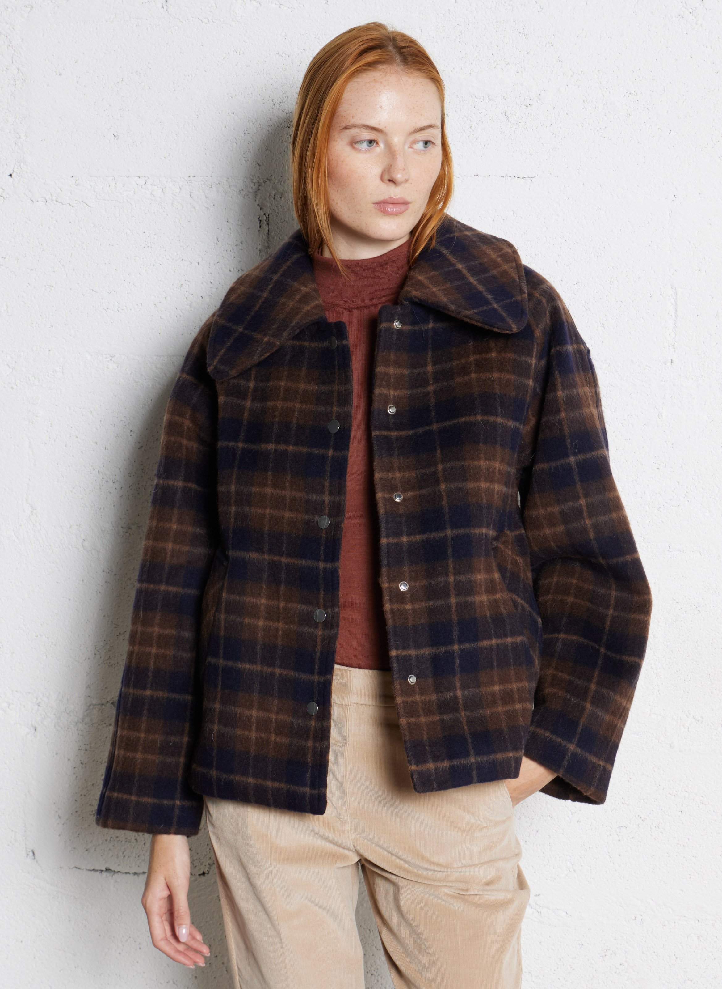 Veste col classique en laine mélangée THE TINY BIG SISTER Marron