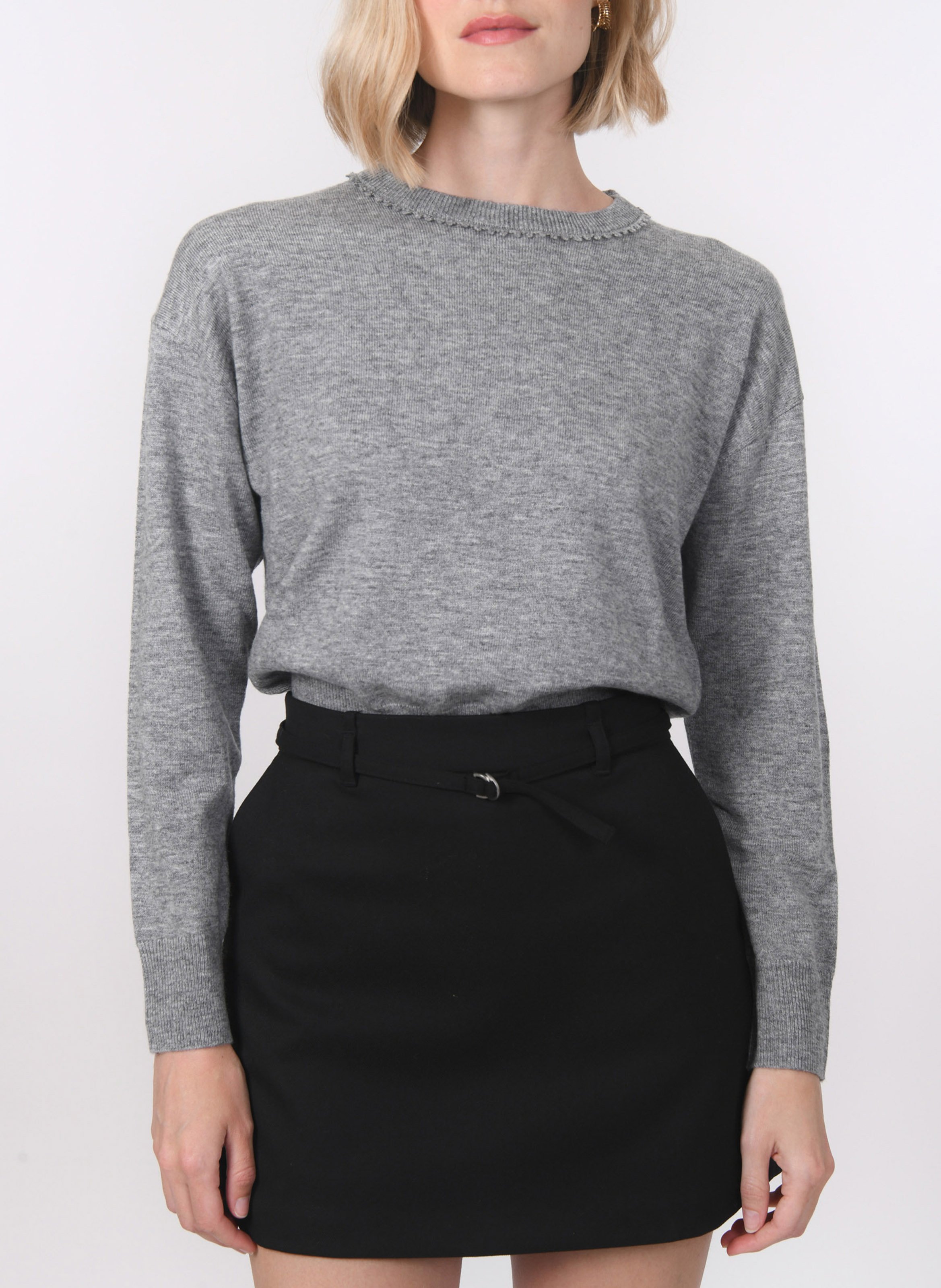 Kurzärmliger Pullover mit Rundhalsausschnitt KOOKAI Grau