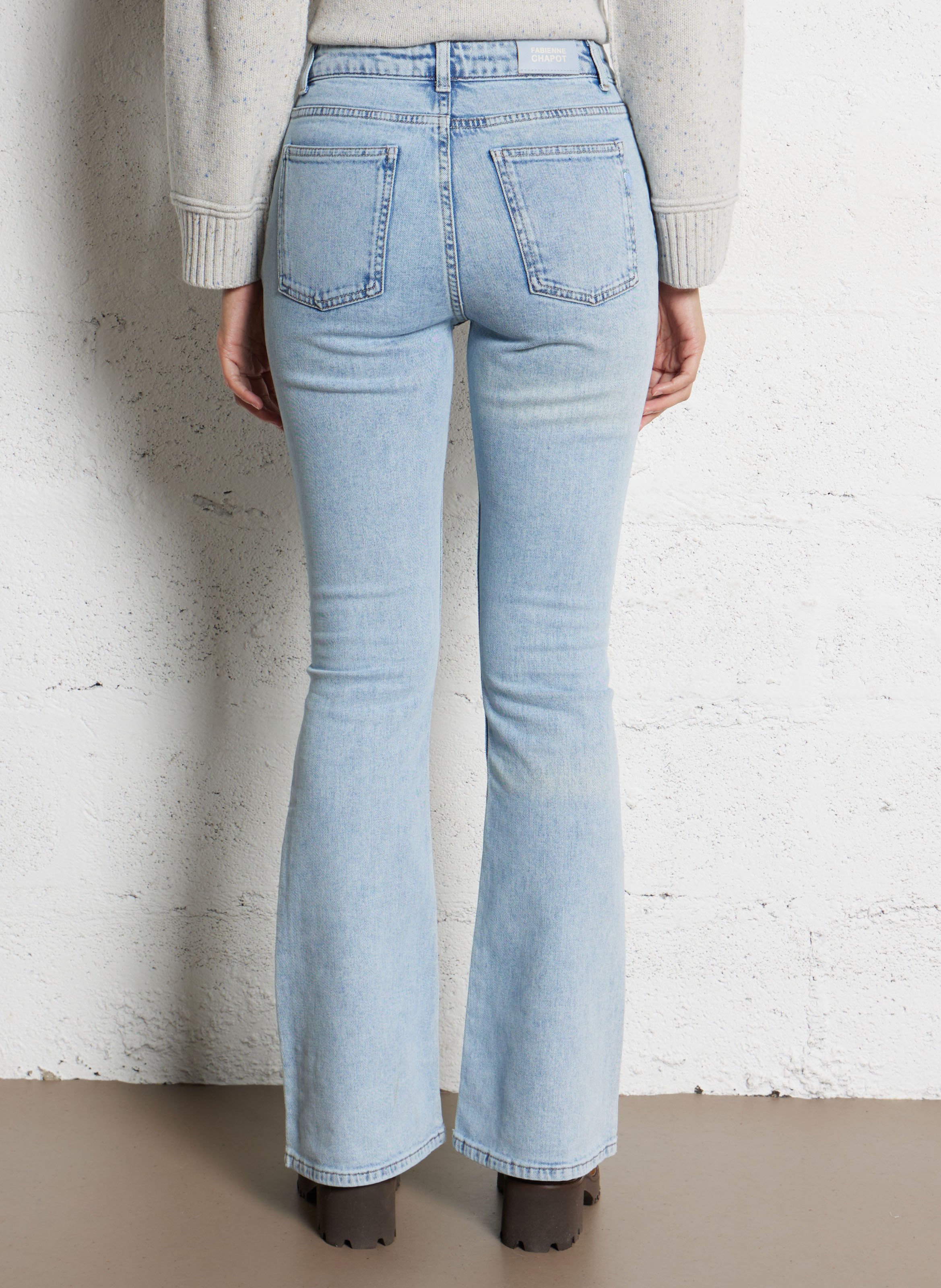 Jean bootcut en coton mélangé FABIENNE CHAPOT Bleu