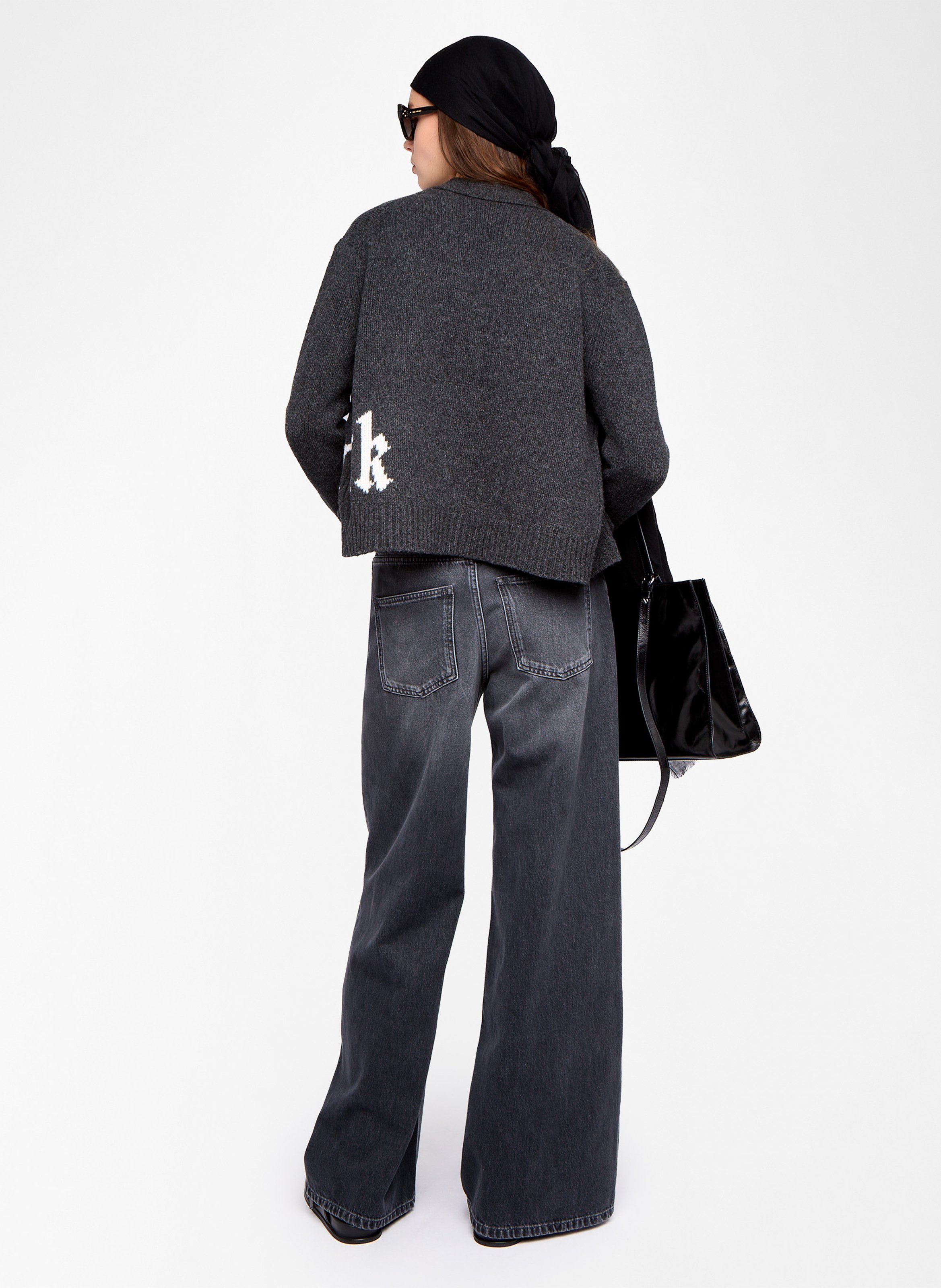 V-Ausschnitt-Knopfleiste aus Wolle ZADIG&VOLTAIRE Grau