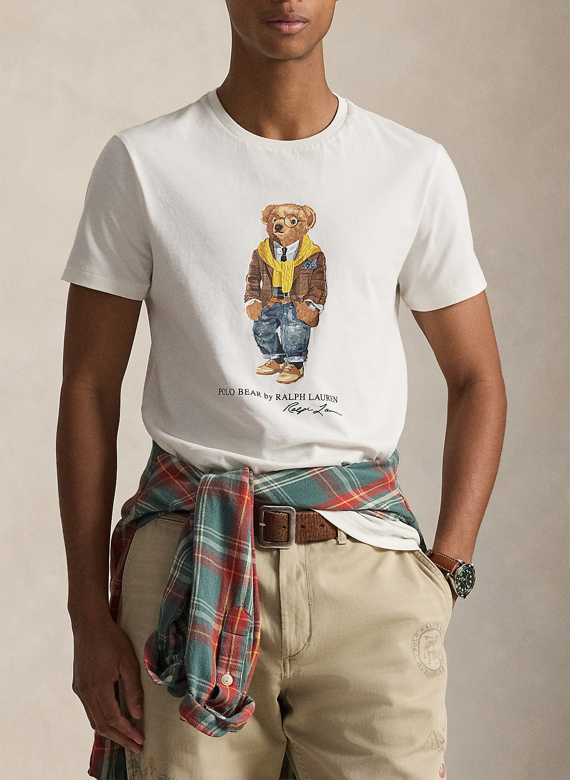 Tee-shirt droit col rond en coton POLO RALPH LAUREN Blanc