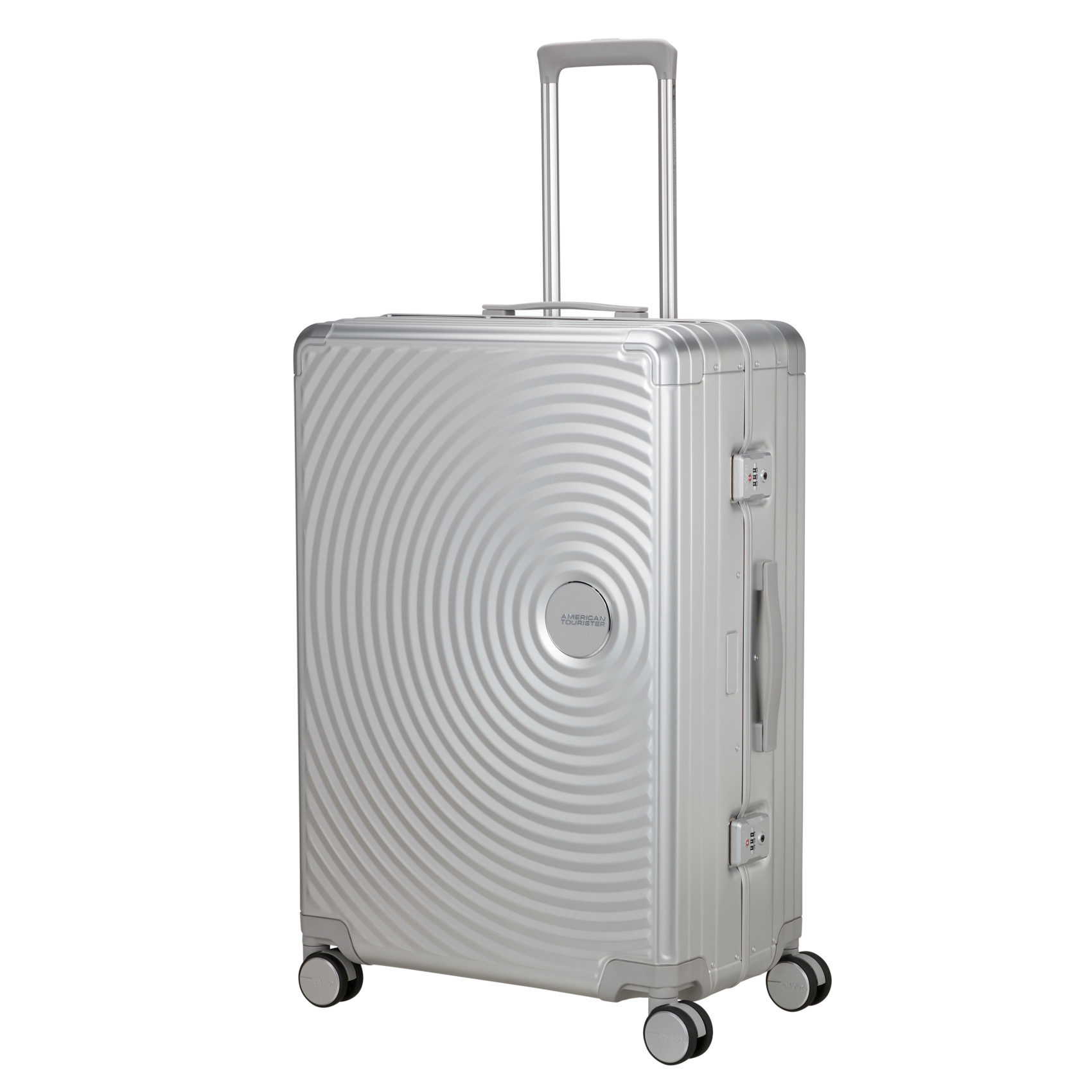 Aluminum suitcase with 4 wheels size L AMERICAN TOURISTER Silver