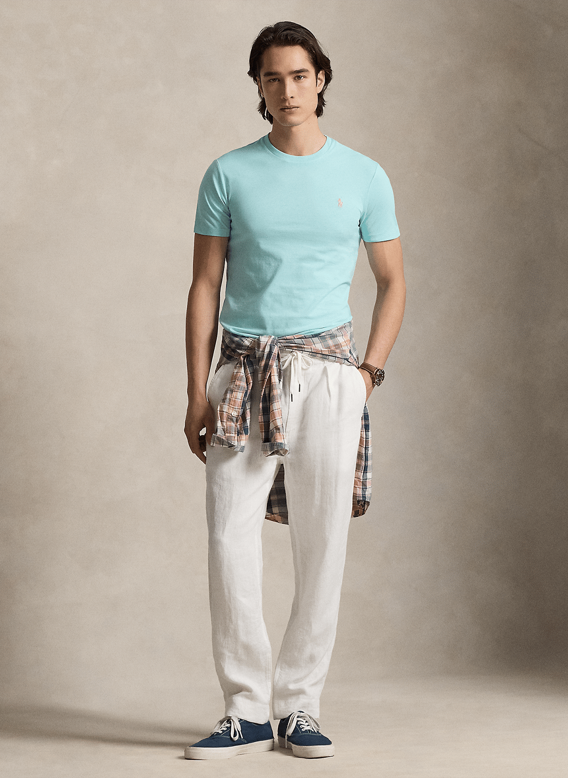 Slim-fit cotton T-shirt POLO RALPH LAUREN Blue