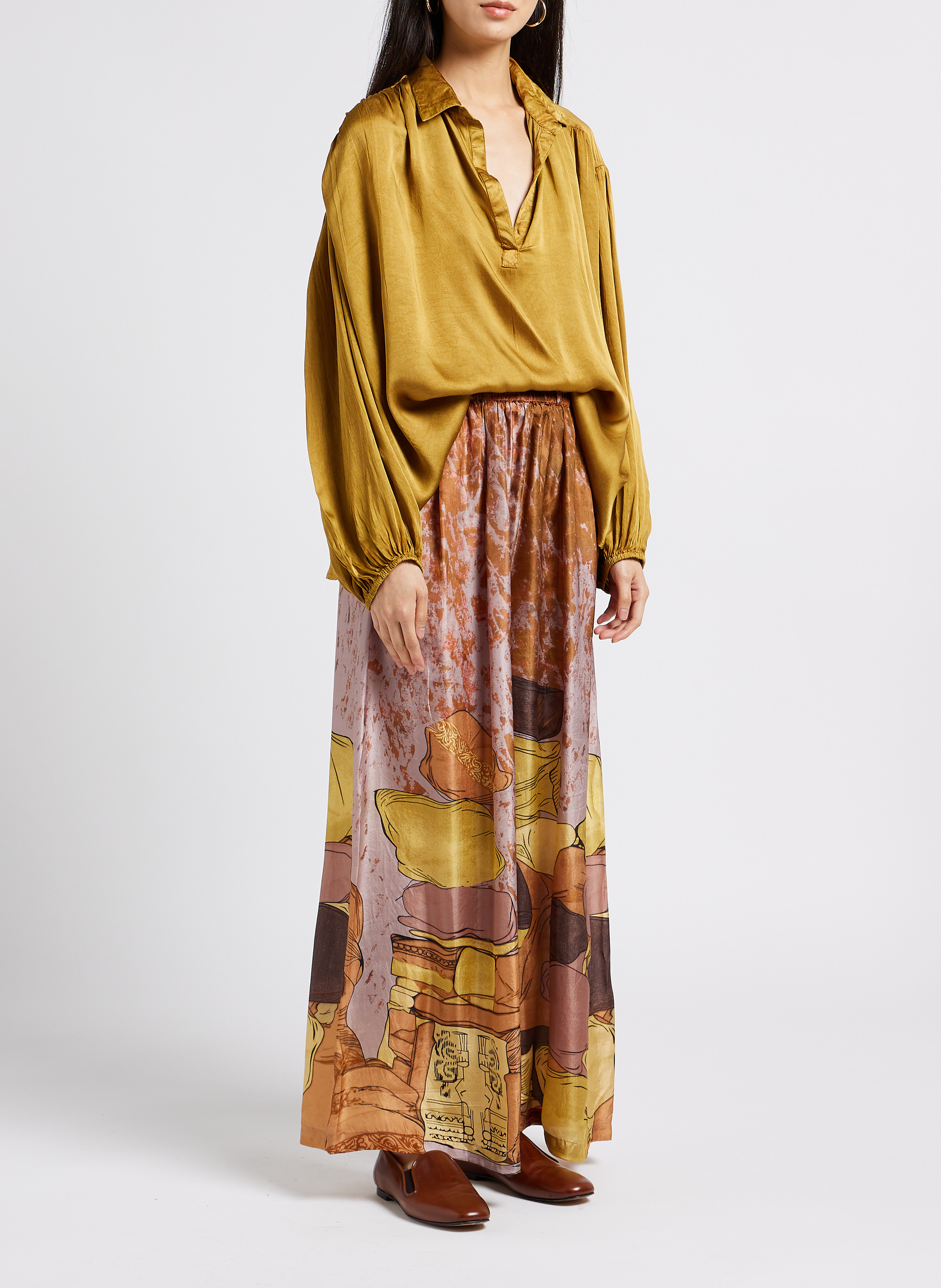 Pantalon large en soie MES DEMOISELLES Jaune