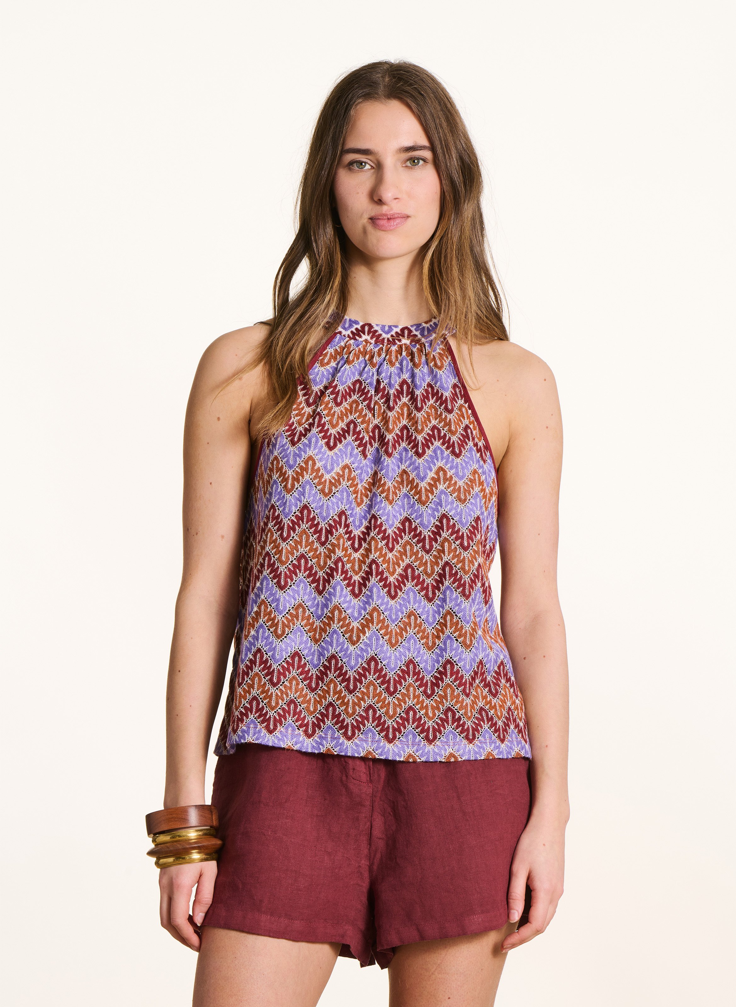 Top ample en maille LA FEE MARABOUTEE Purple